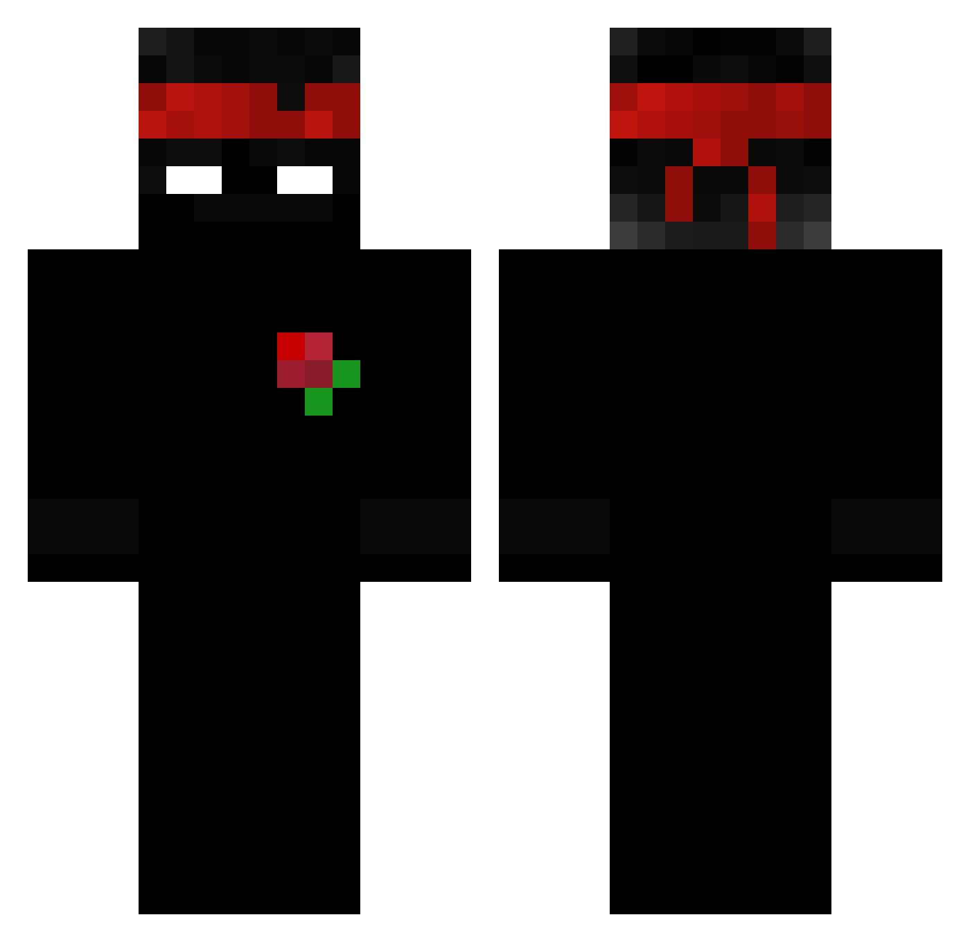 smirked Minecraft skin, front and back view