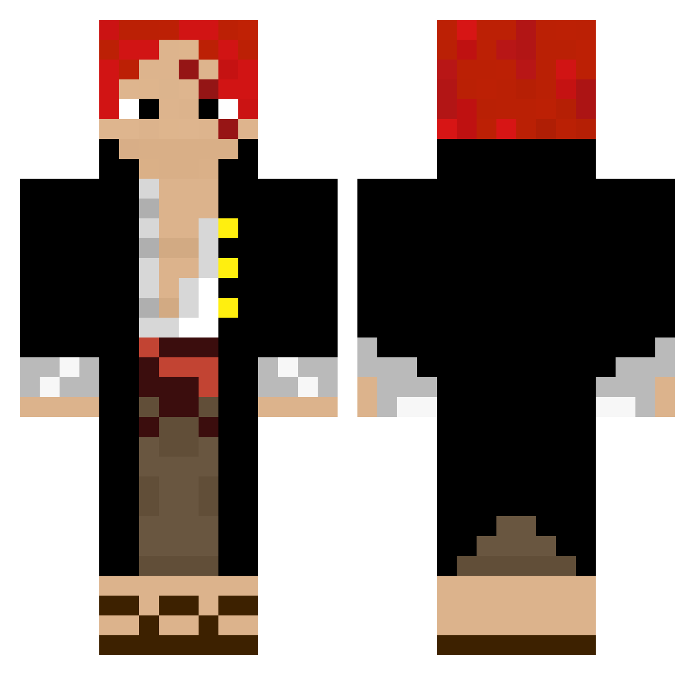 Cainanzito7 Minecraft skin, front and back view