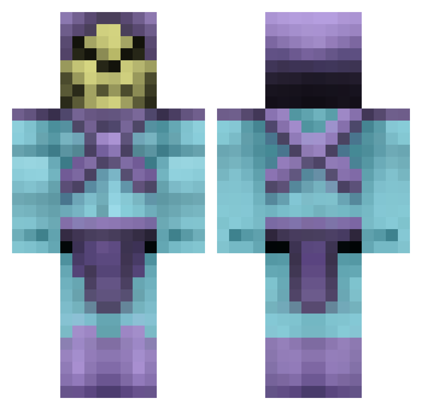 tities Minecraft skin, front and back view