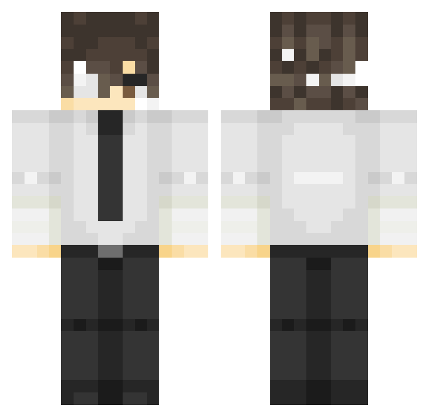 shuashu Minecraft skin, front and back view