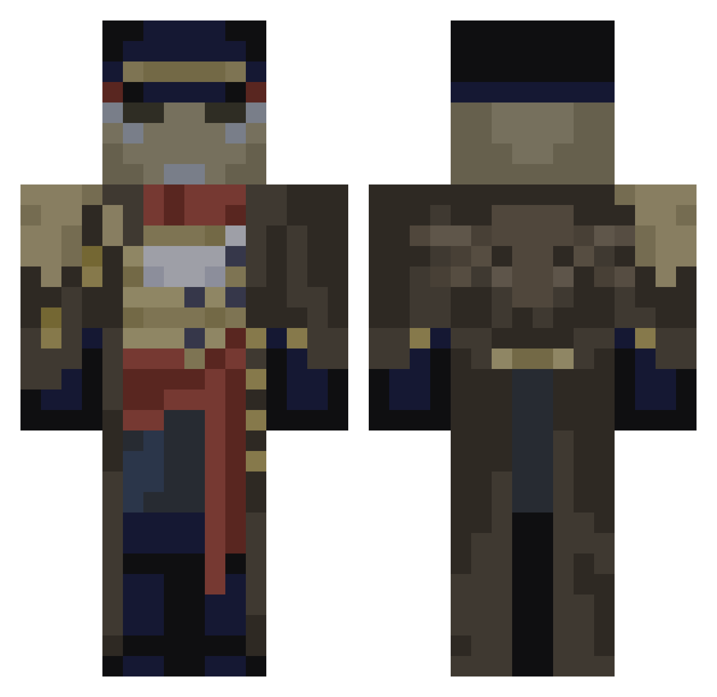 Tomssis Minecraft skin, front and back view