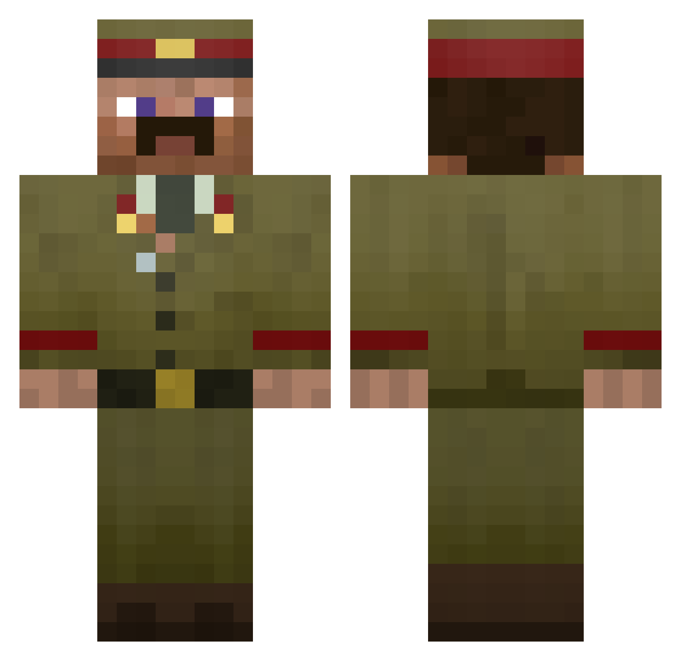 Alexmaster75 Minecraft skin, front and back view