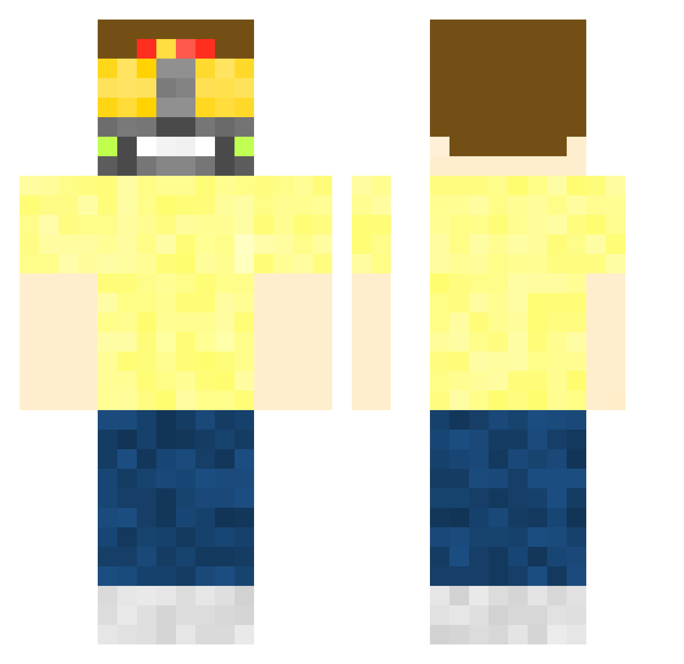 Villager7c Minecraft skin, front and back view