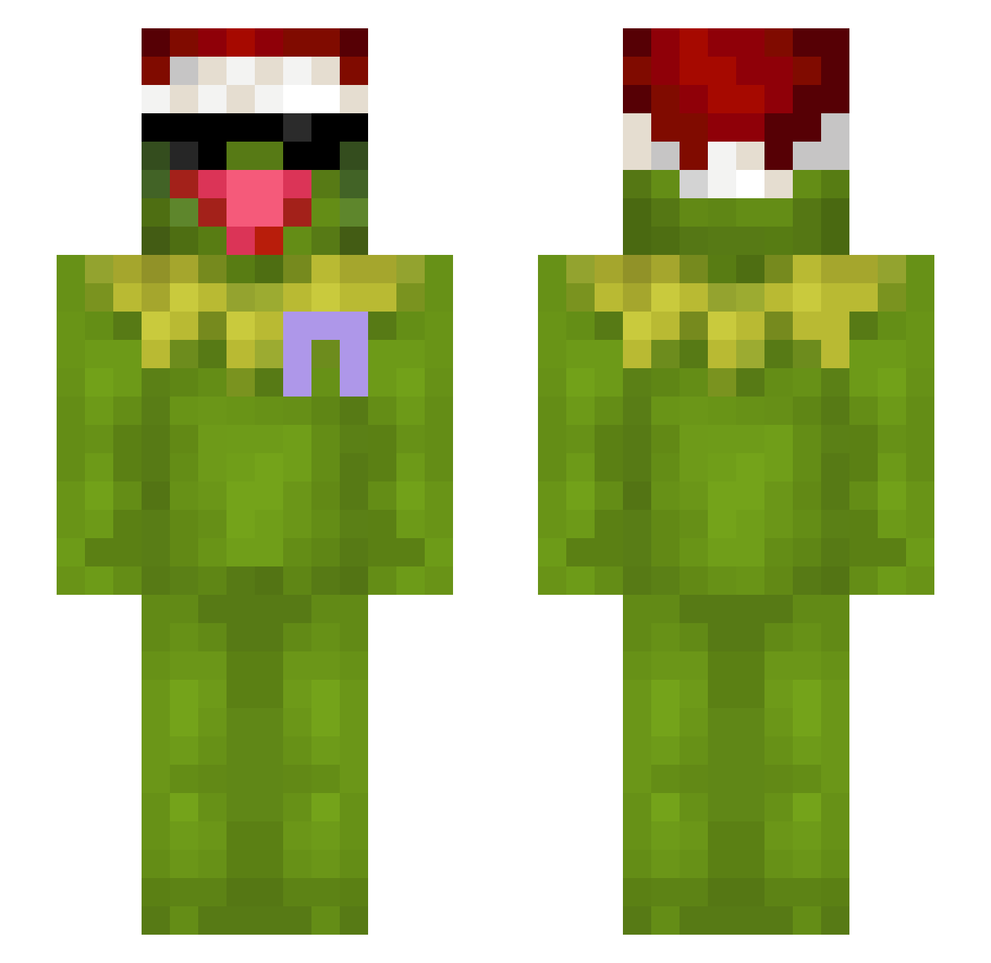 QWAGD0G Minecraft skin, front and back view