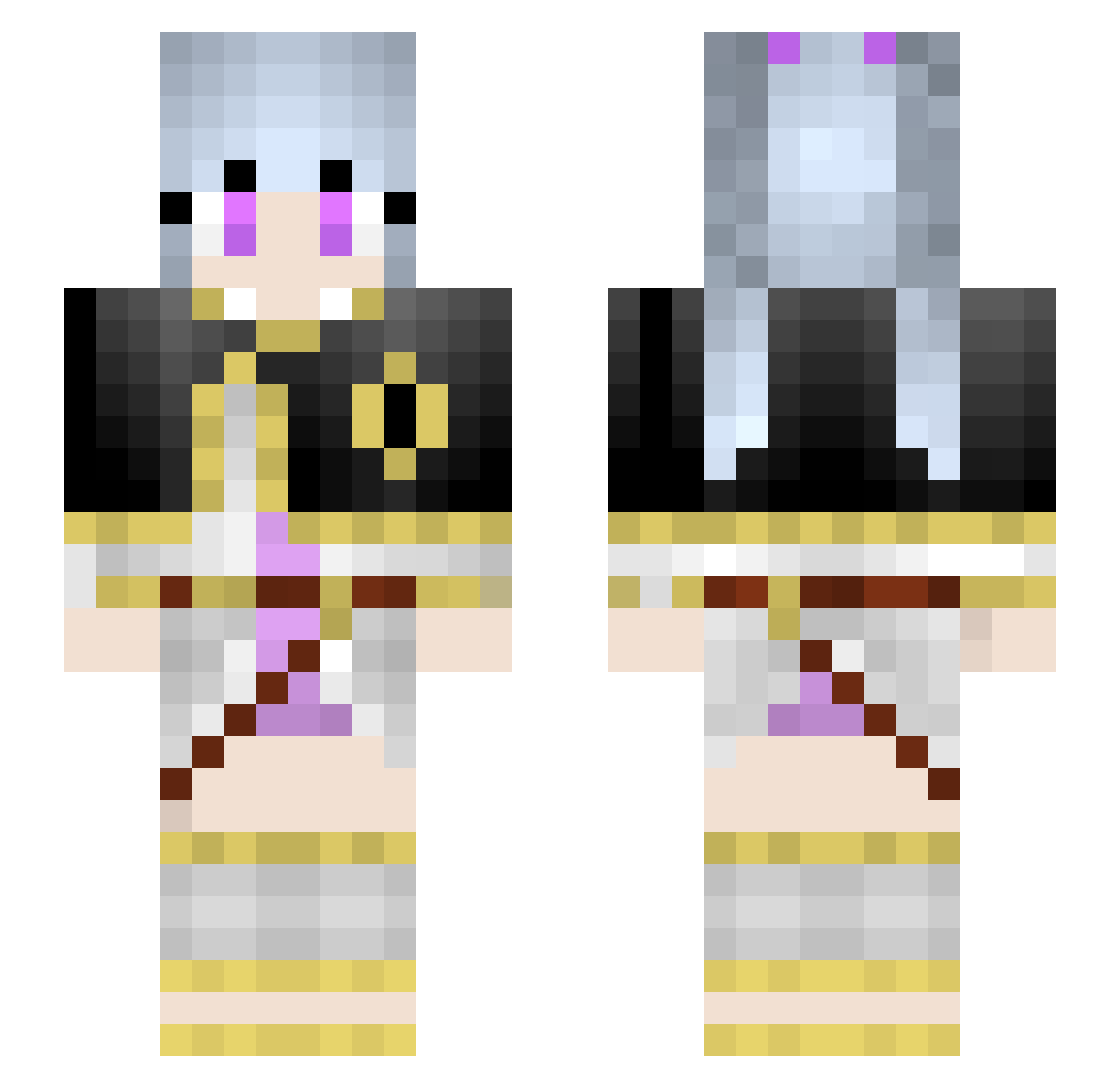 konshik Minecraft skin, front and back view