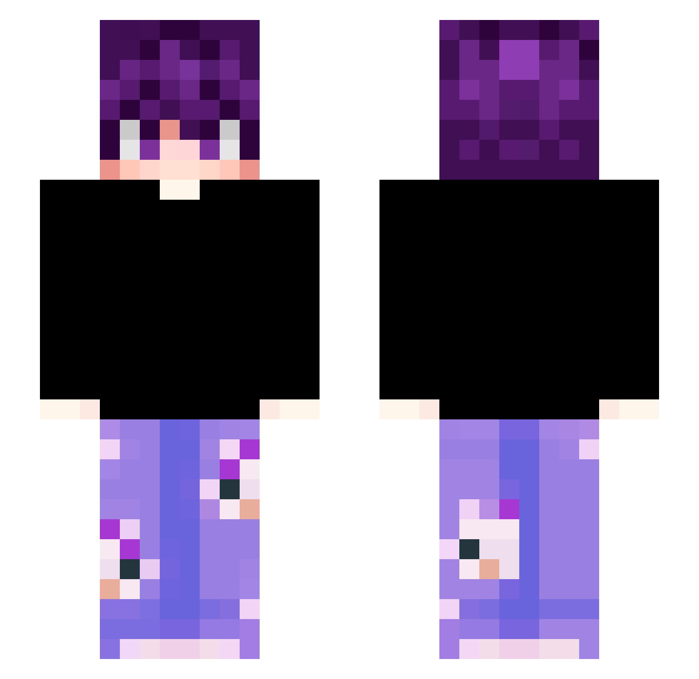 Sebitaaa18 Minecraft skin, front and back view