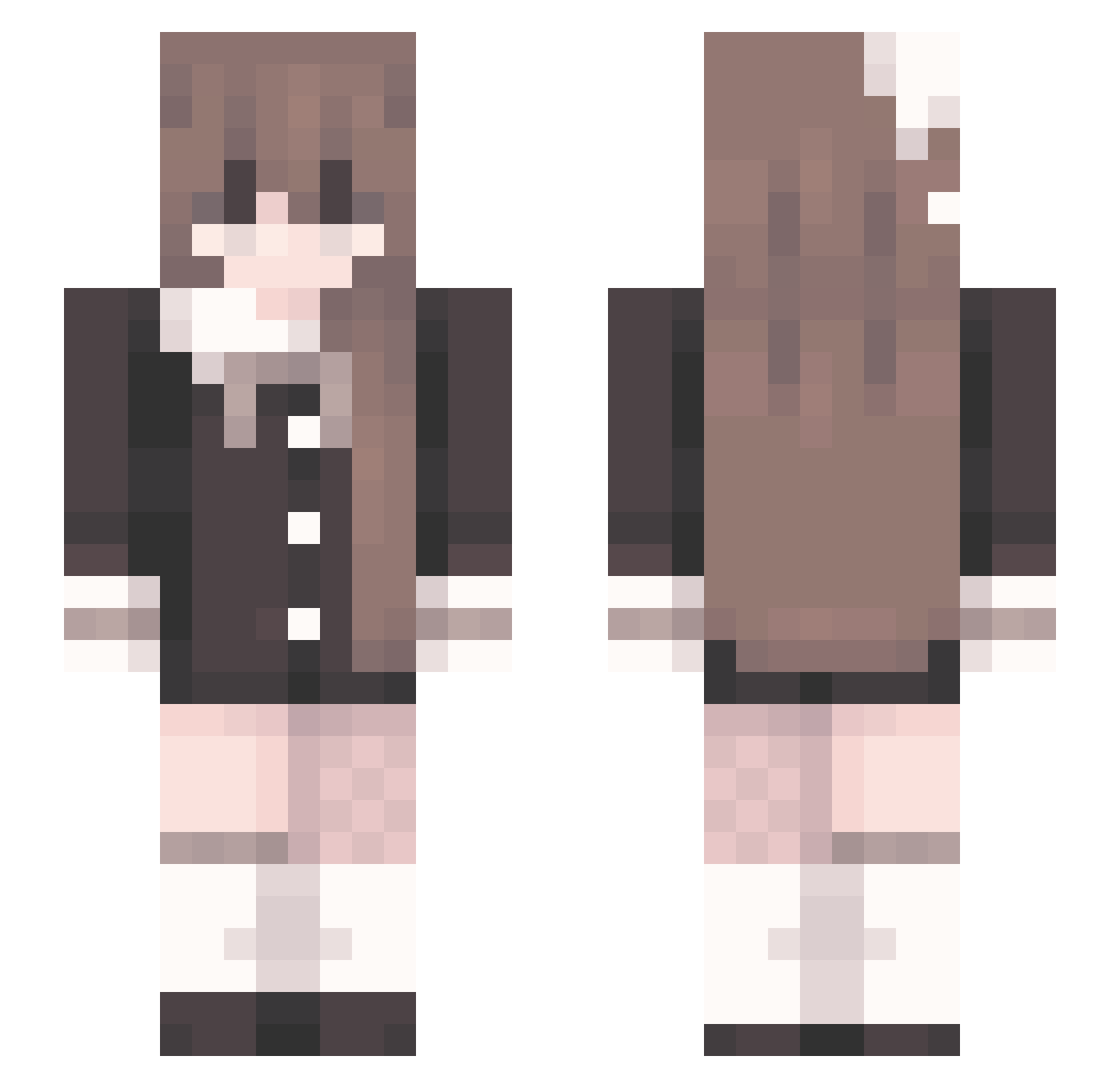 yoomia Minecraft skin, front and back view