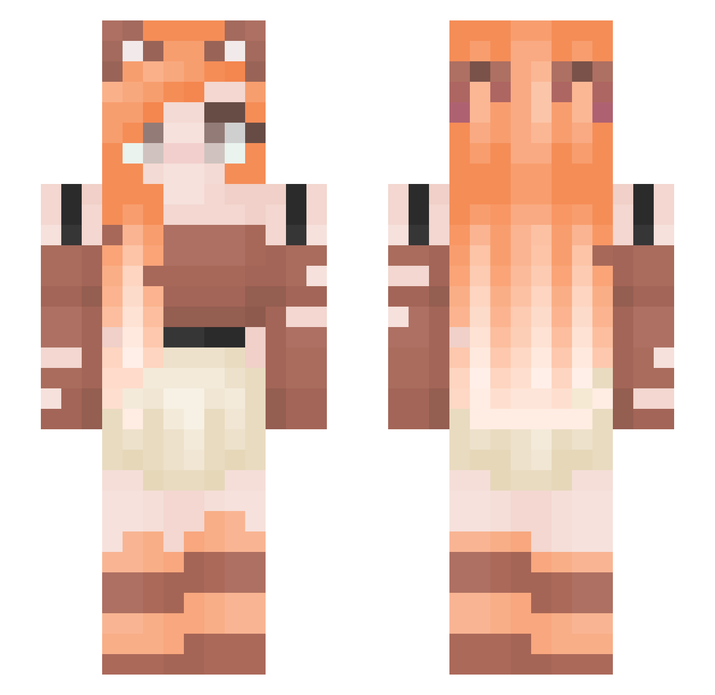 kirsty_cookie Minecraft skin, front and back view