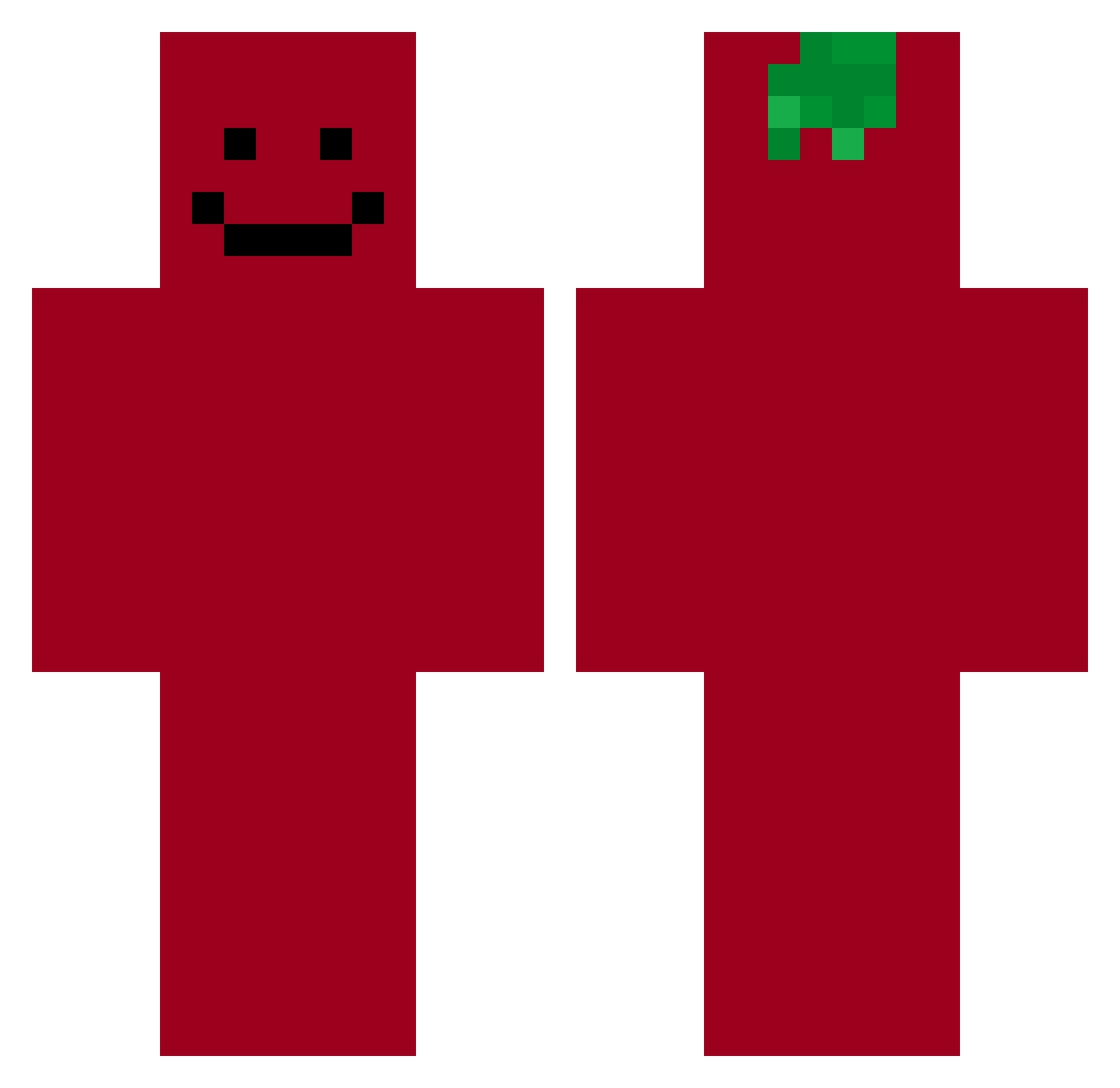 Denisione Minecraft skin, front and back view