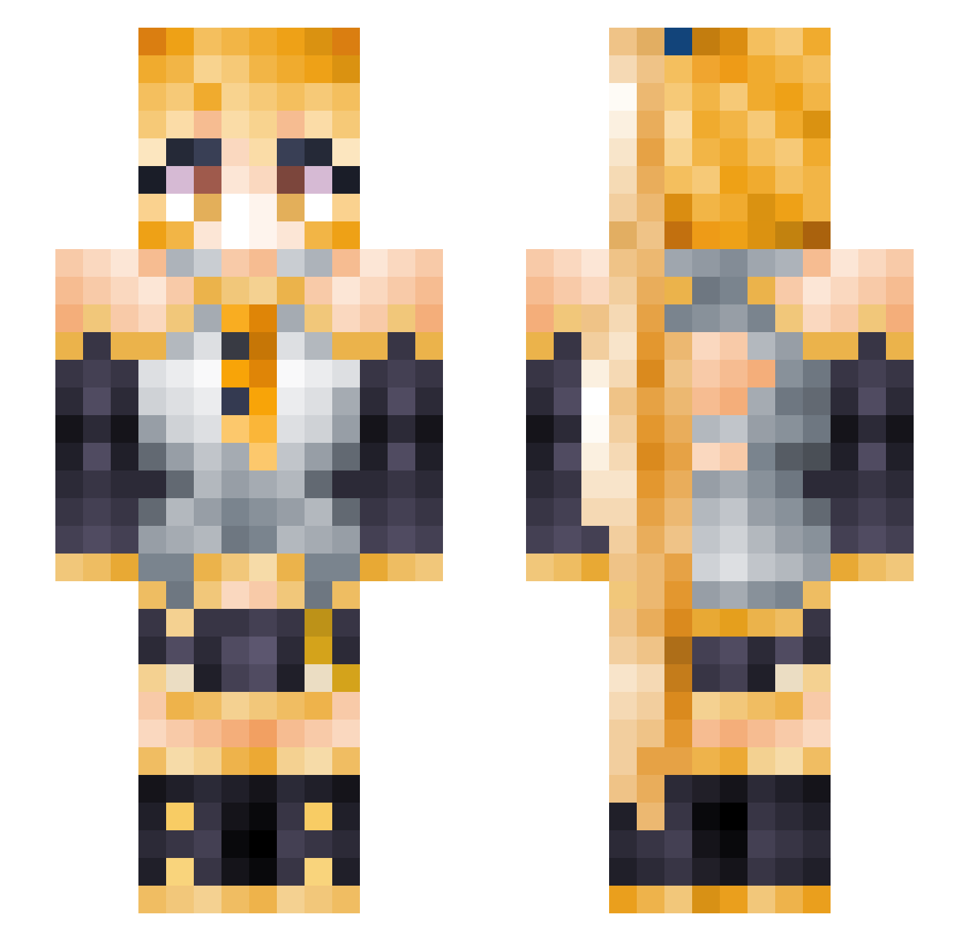HatD3V Minecraft skin, front and back view