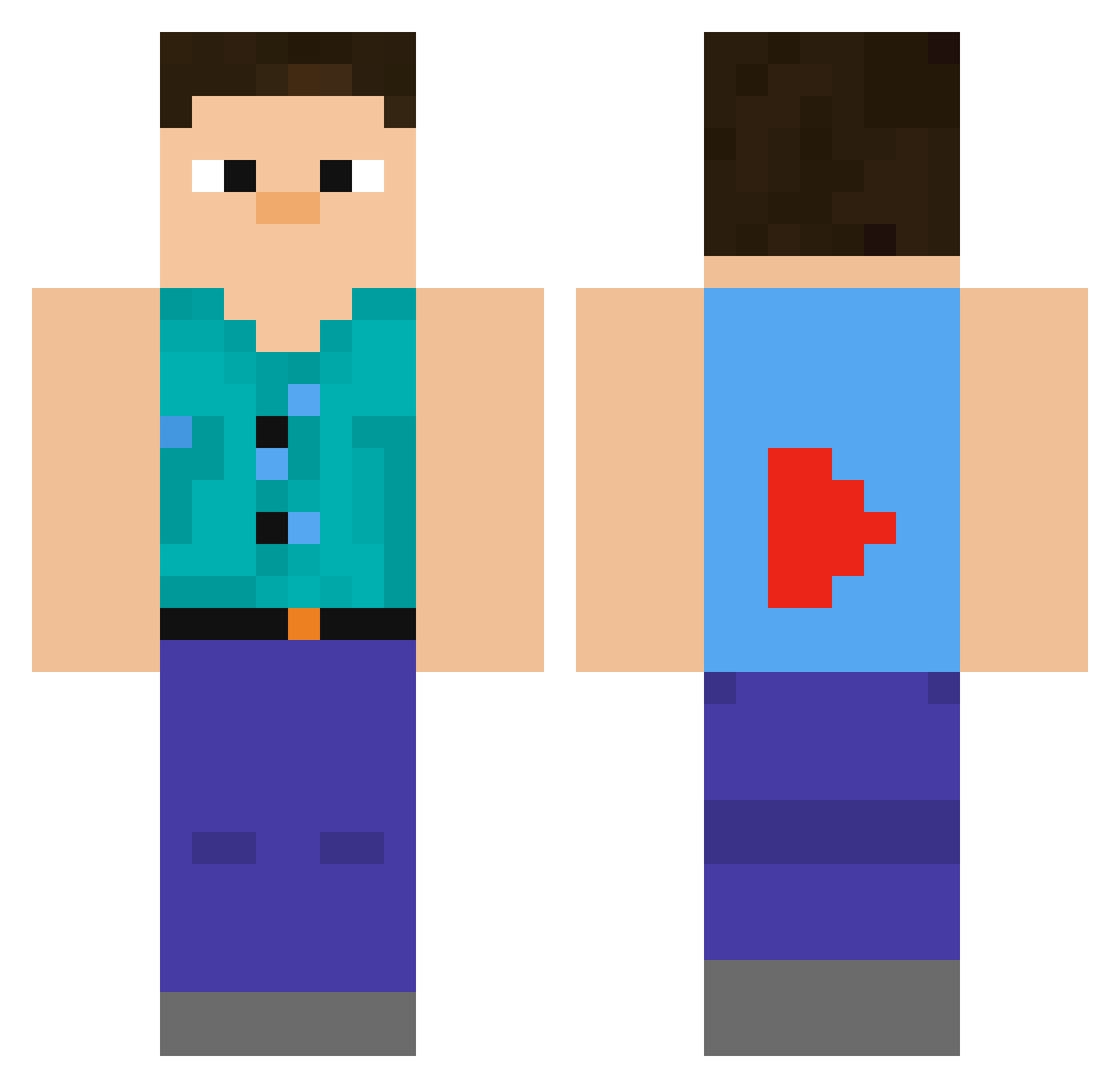drmt_0119 Minecraft skin, front and back view
