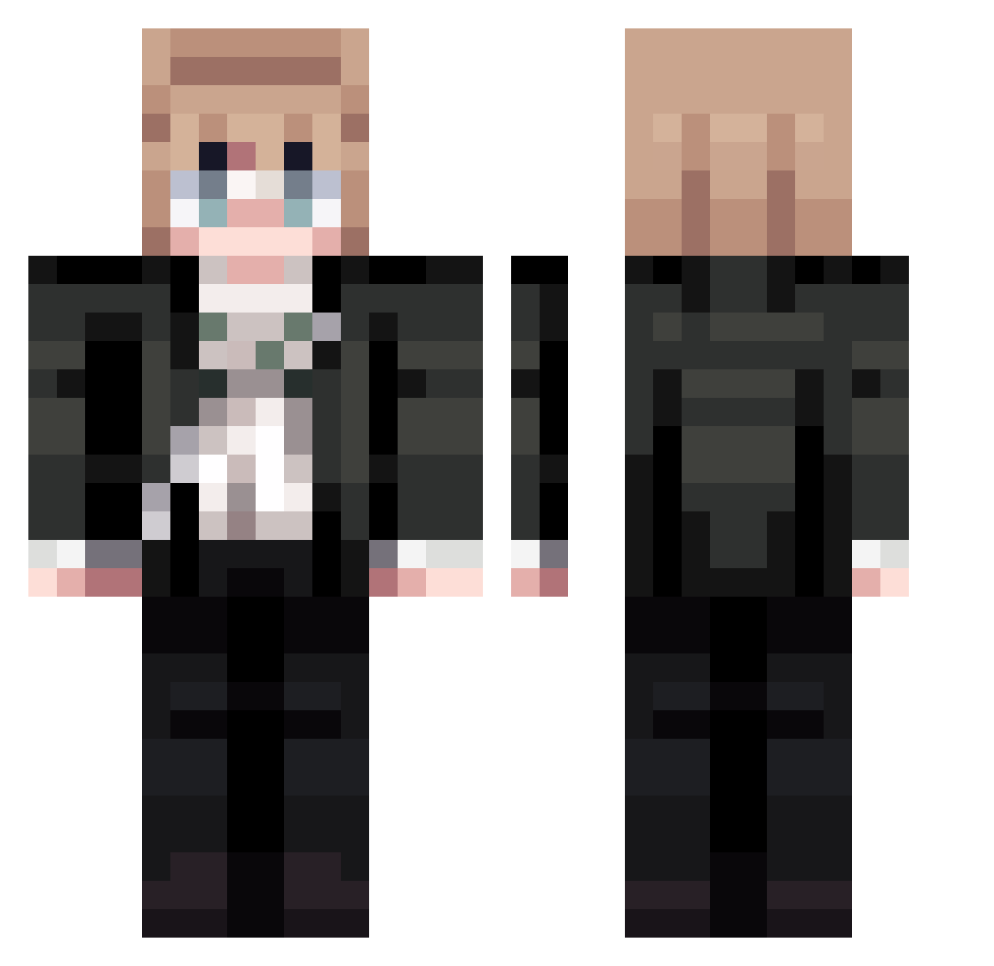 padhanisah Minecraft skin, front and back view