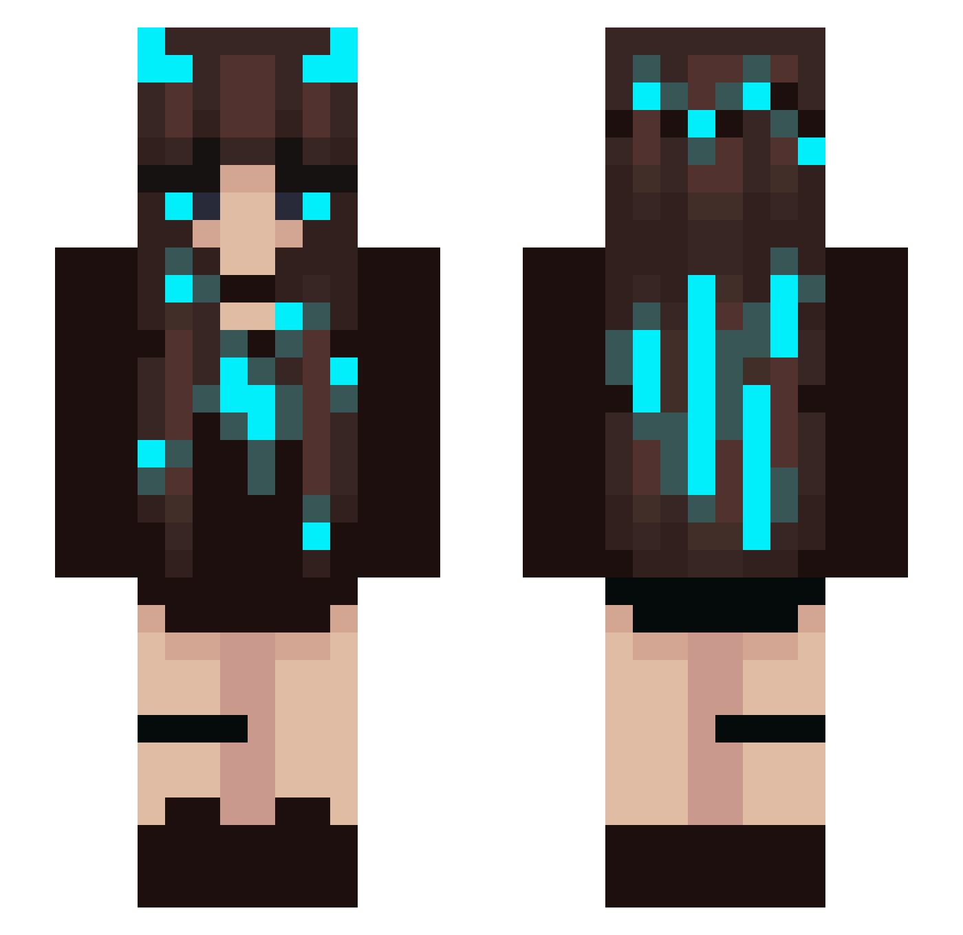 Sdade Minecraft skin, front and back view