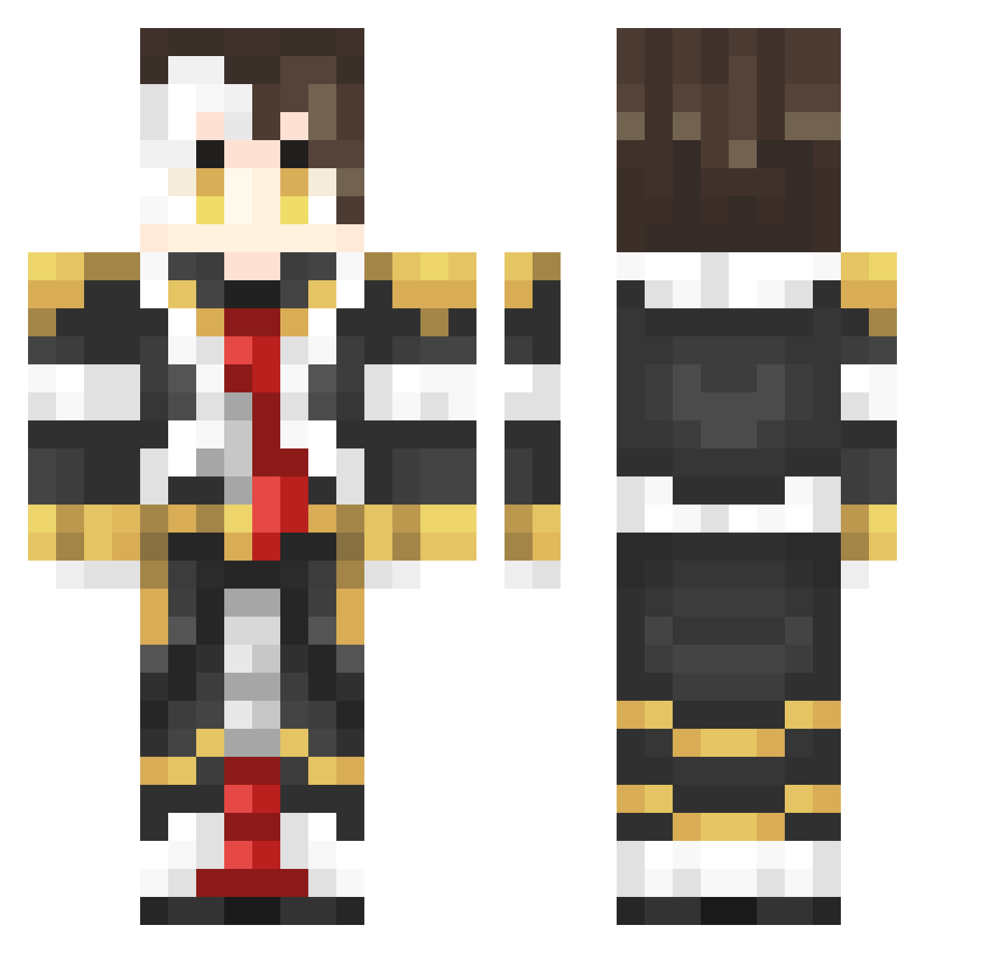 Idette Minecraft skin, front and back view