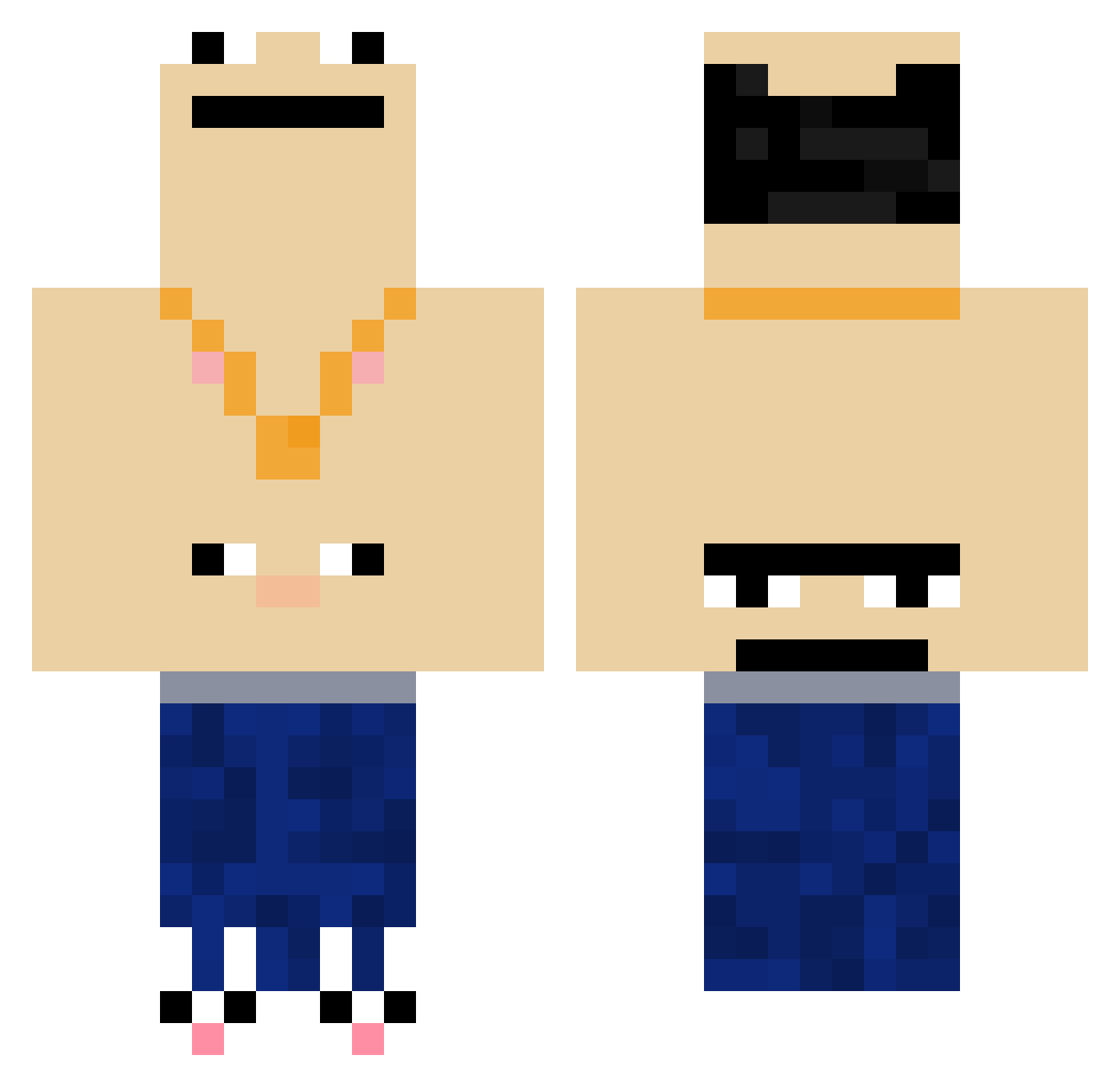 2lost4wifi Minecraft skin, front and back view