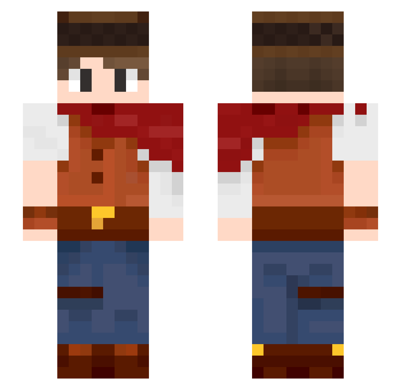 x3was Minecraft skin, front and back view