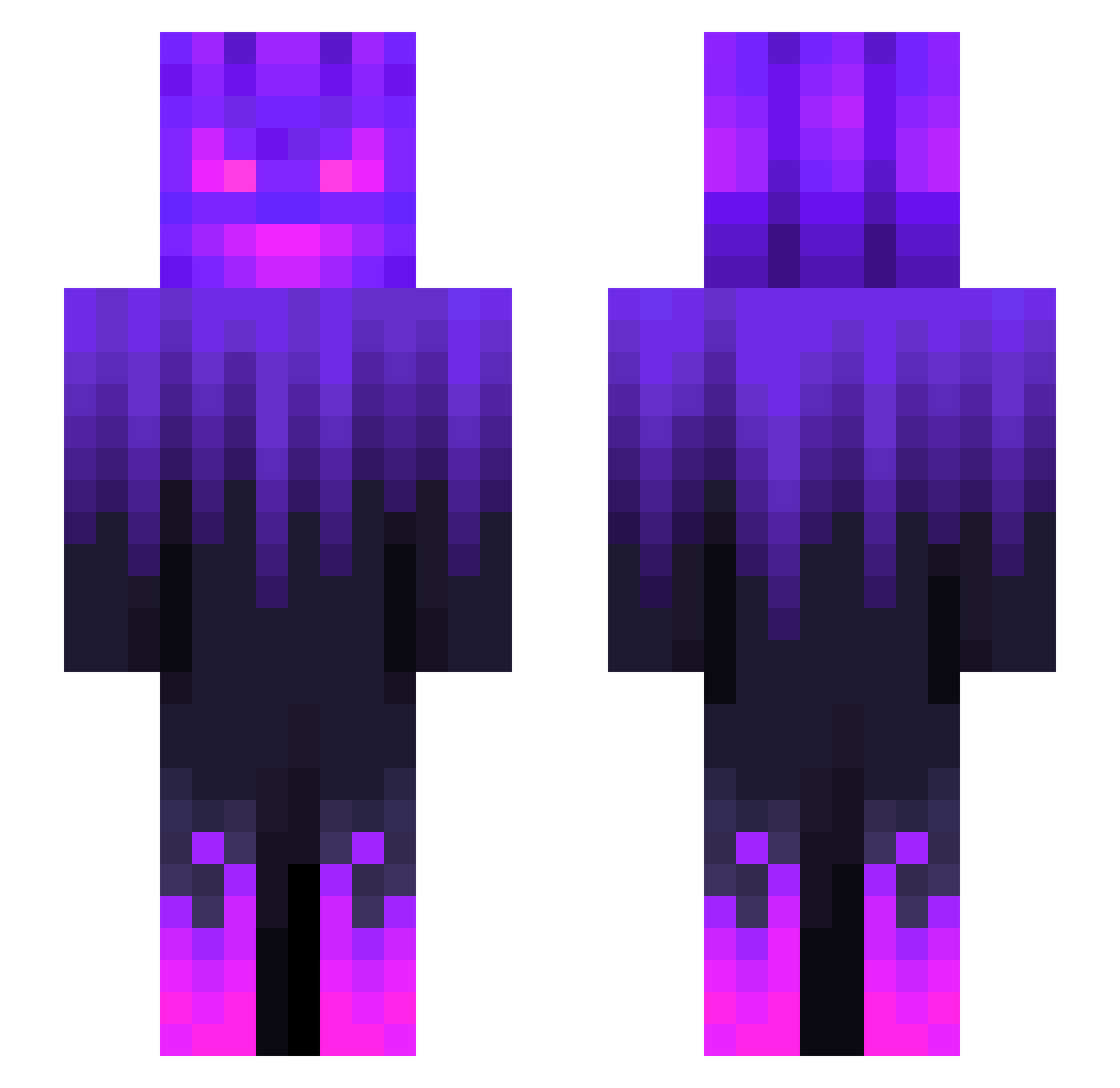 GX4h Minecraft skin, front and back view