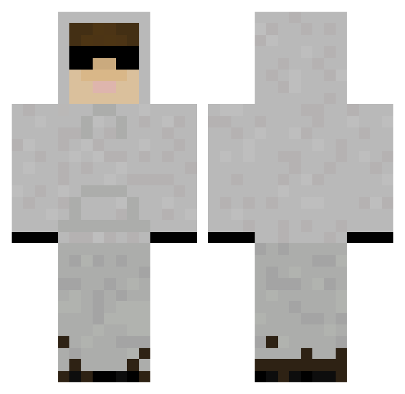 Radcolly Minecraft skin, front and back view