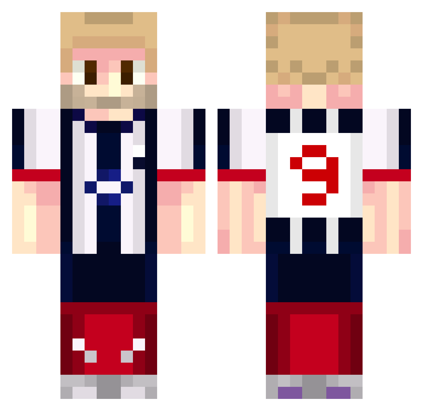 Oscargargar Minecraft skin, front and back view