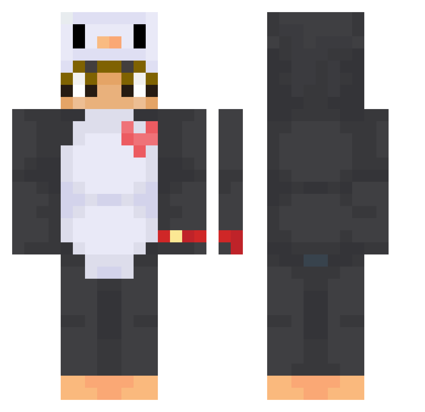 MAKKUZ Minecraft skin, front and back view