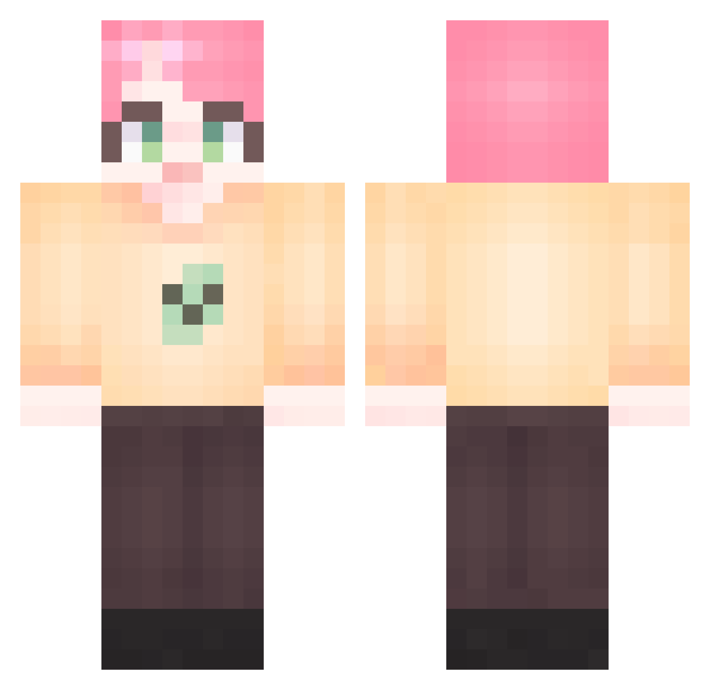 chocowaap Minecraft skin, front and back view