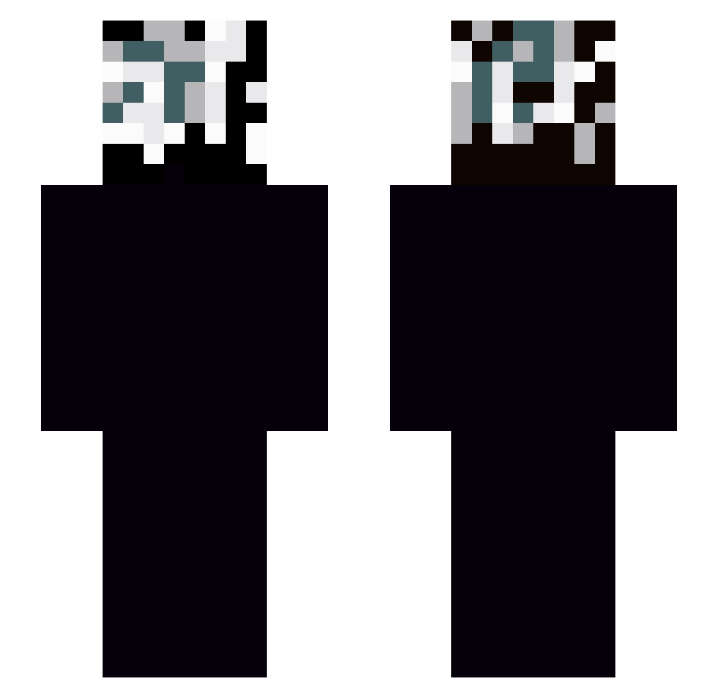 TianHolla Minecraft skin, front and back view