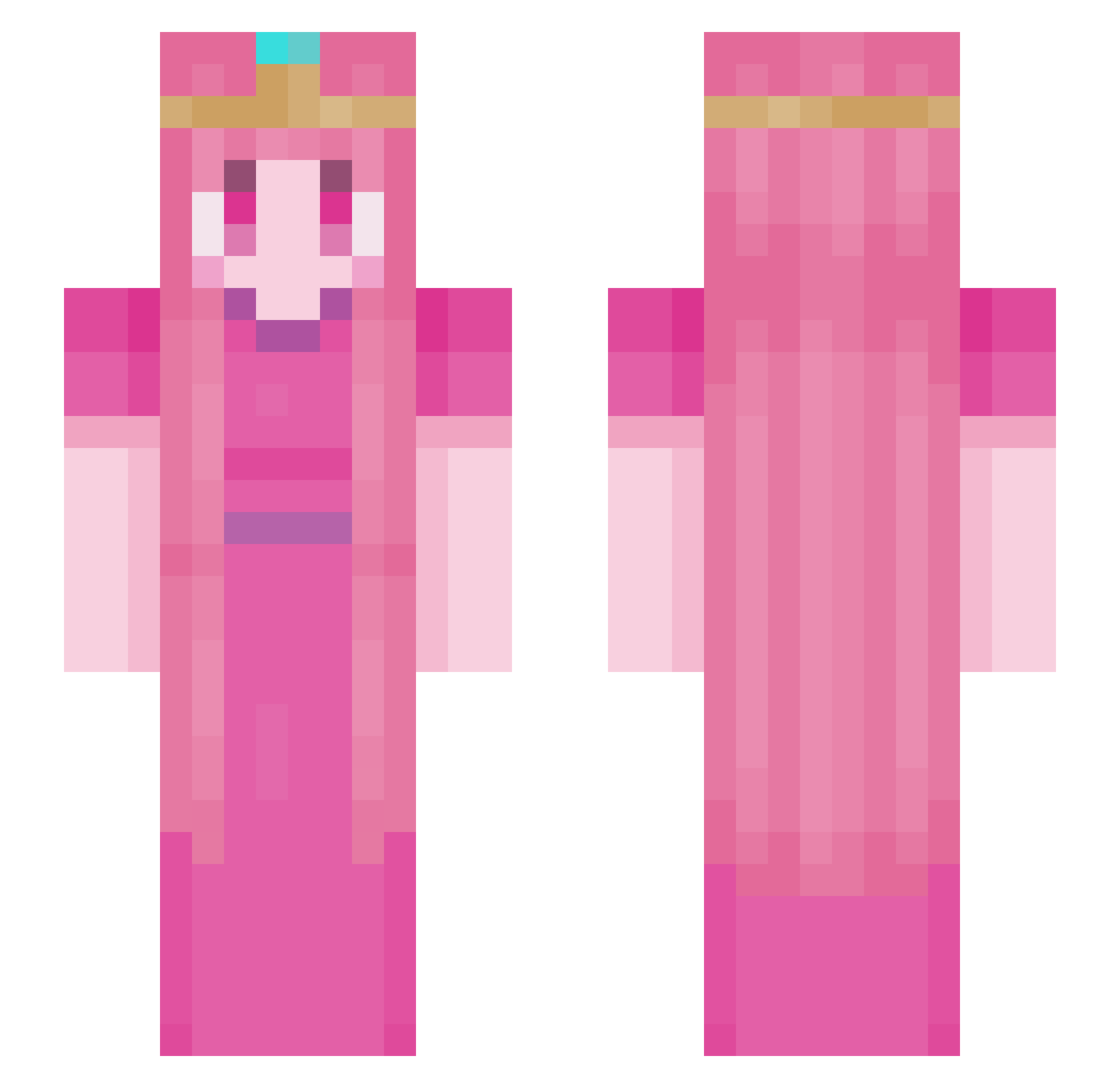 Franbuesas Minecraft skin, front and back view