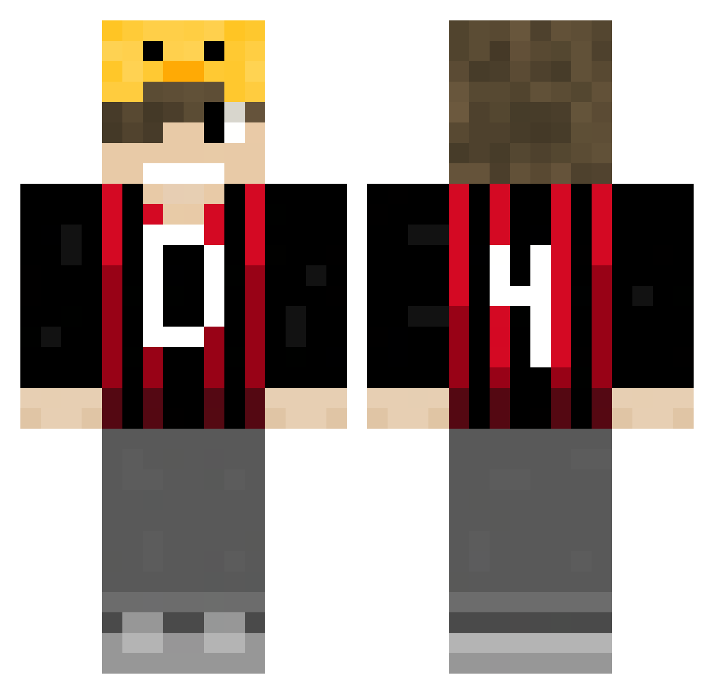 Kduckey Minecraft skin, front and back view