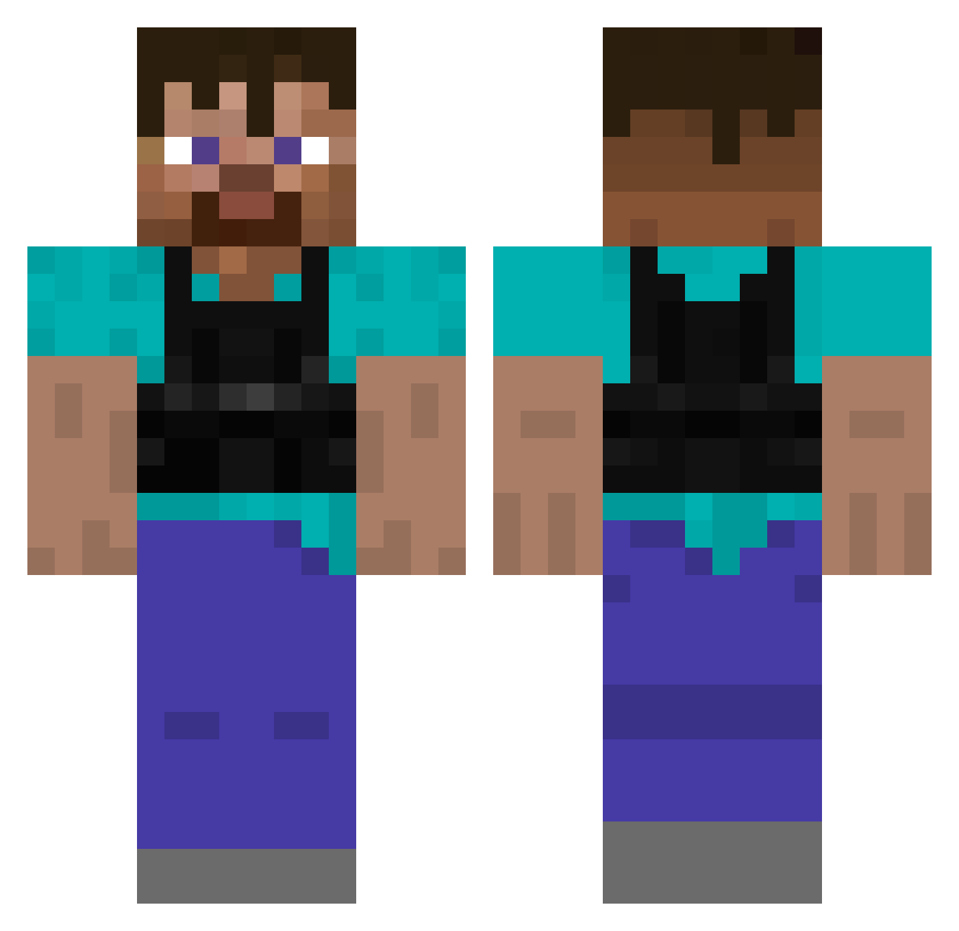 consumings Minecraft skin, front and back view