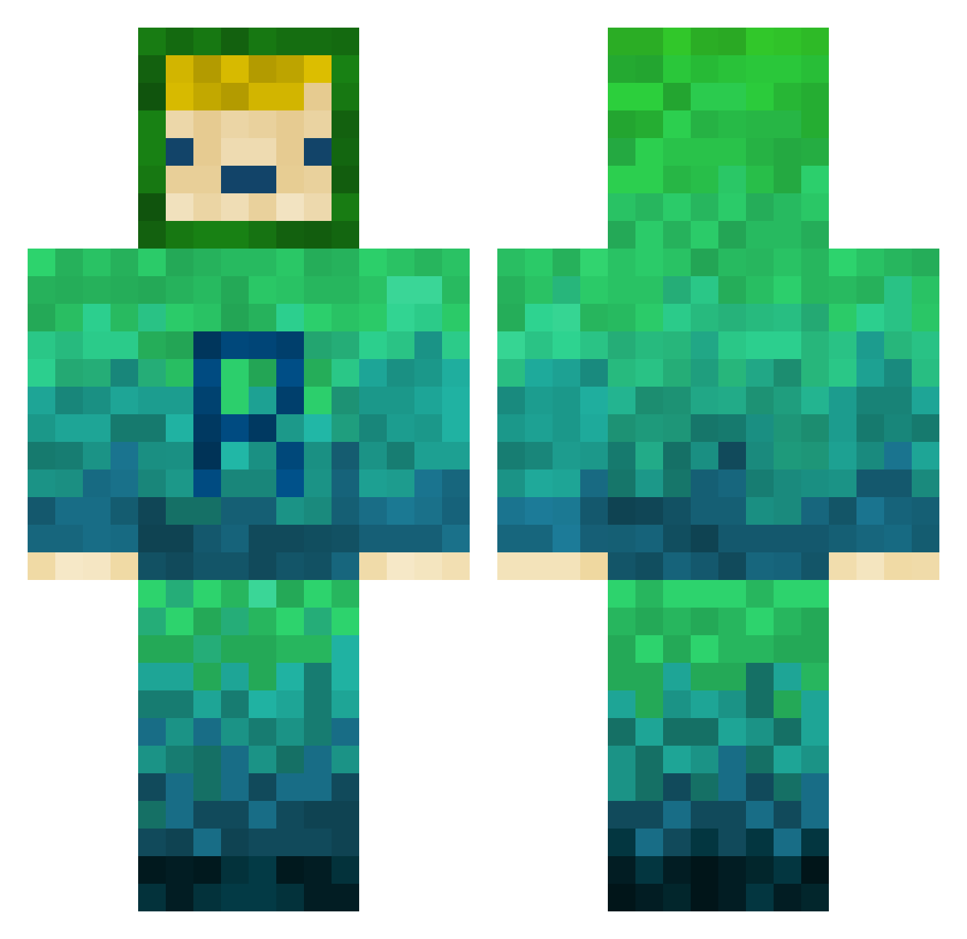 EpicWilliamR Minecraft skin, front and back view