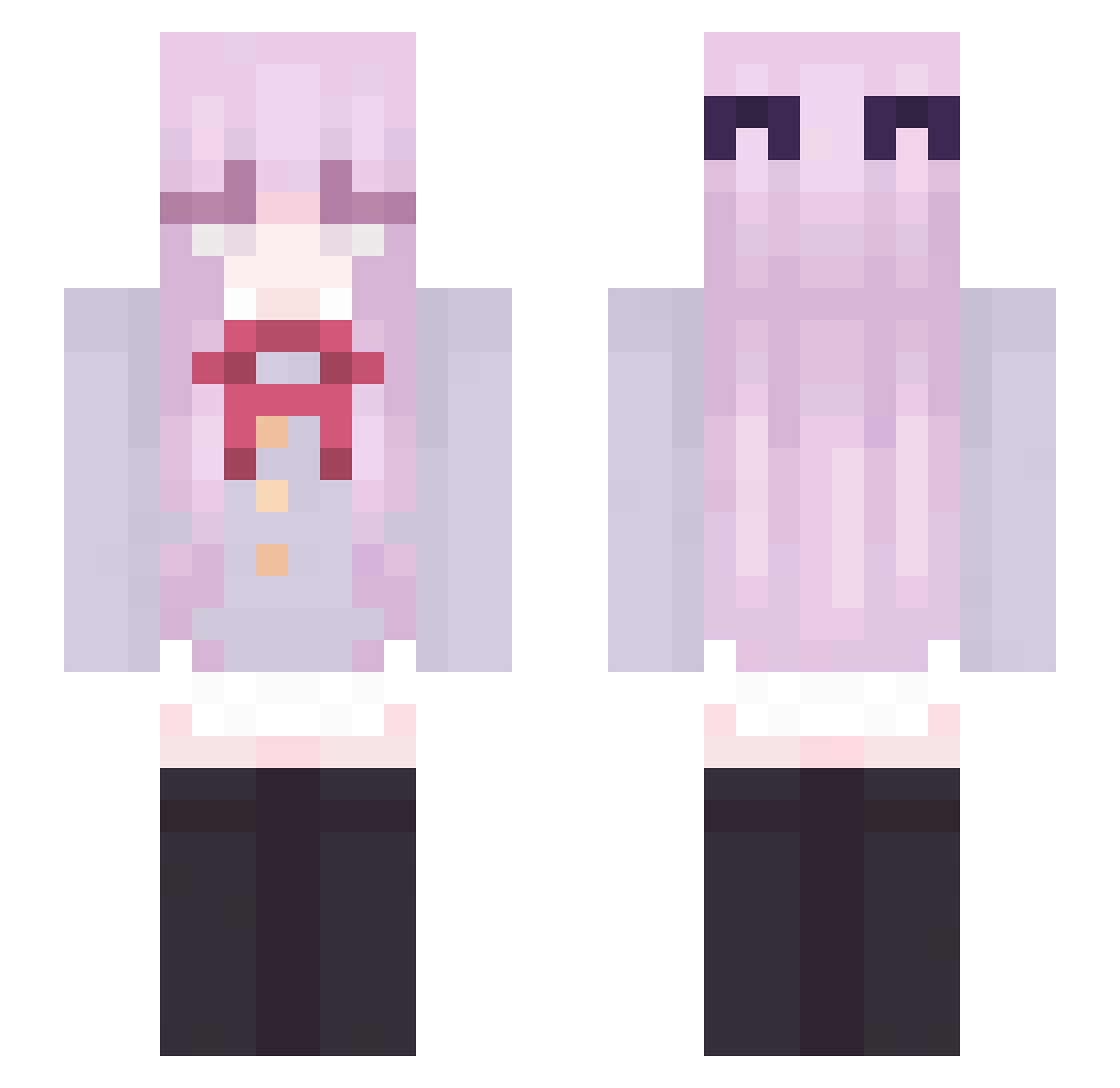 0VY414 Minecraft skin, front and back view