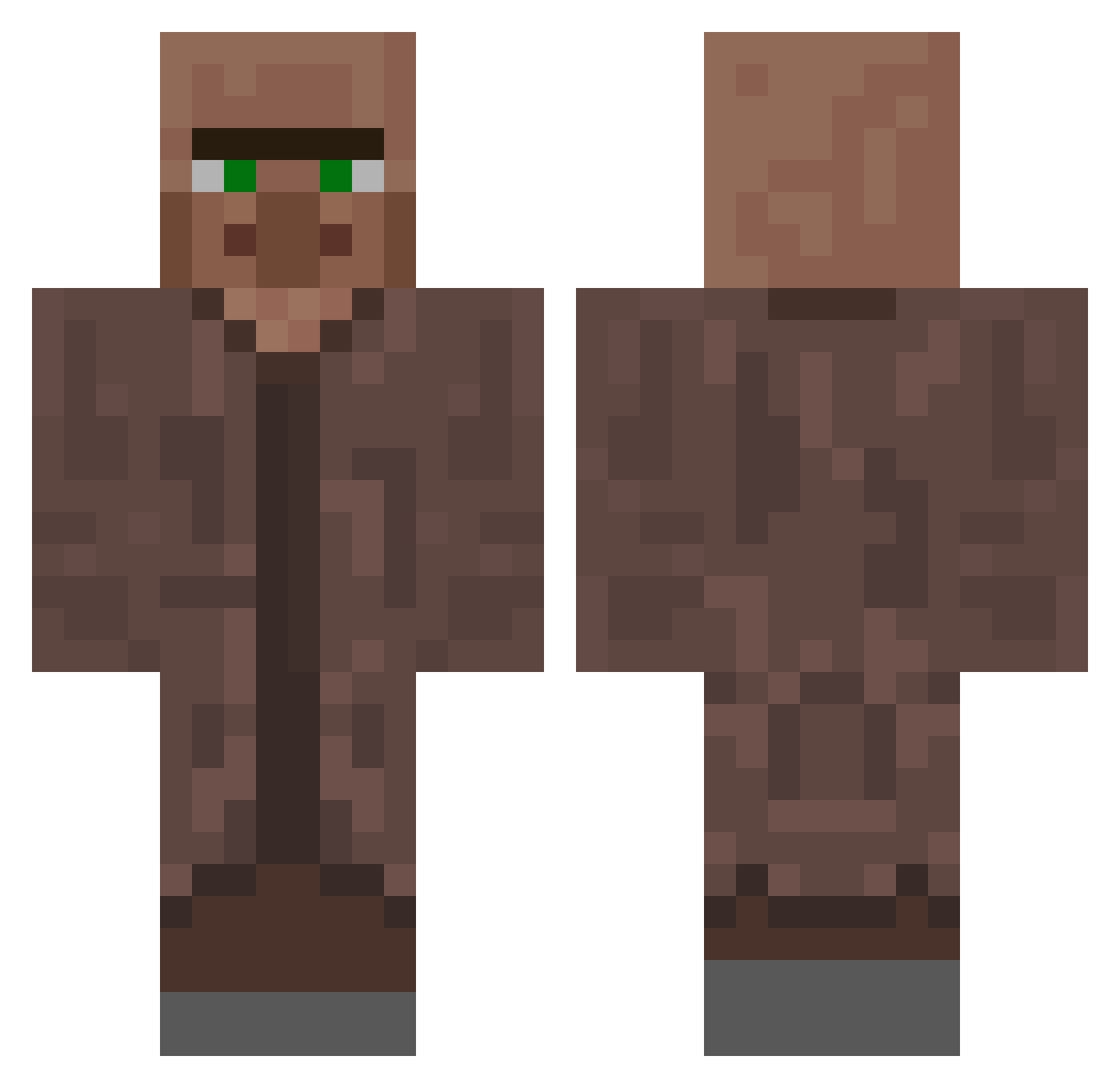 banane2terre Minecraft skin, front and back view