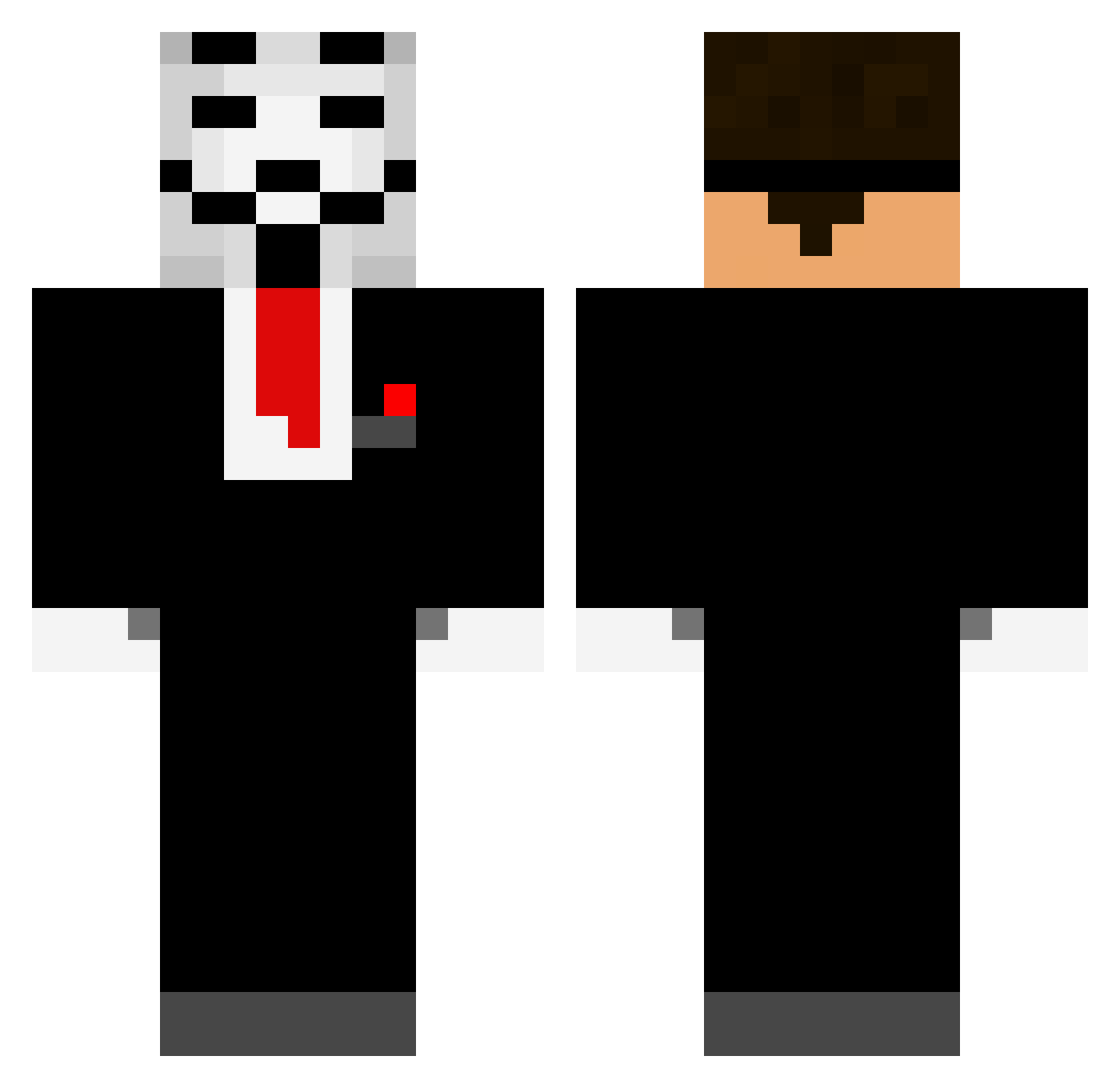 Impassable Minecraft skin, front and back view