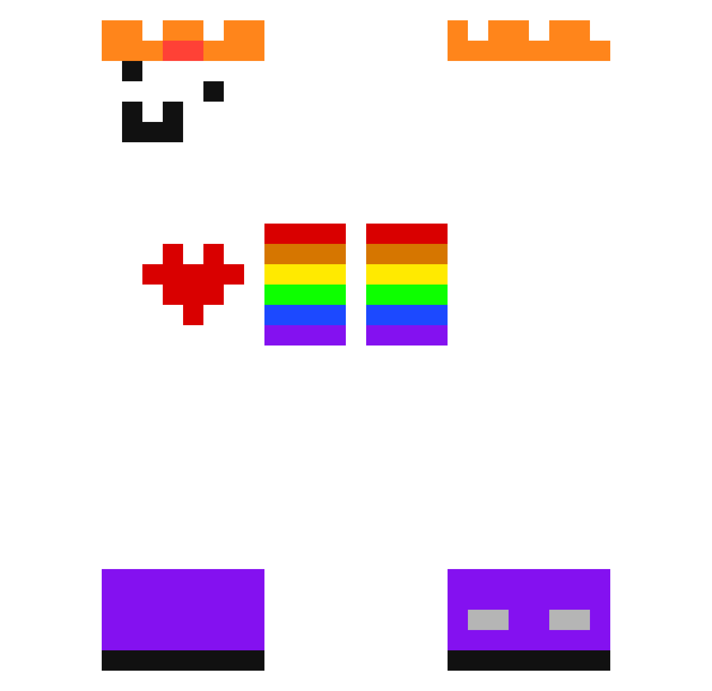 Tinneze Minecraft skin, front and back view