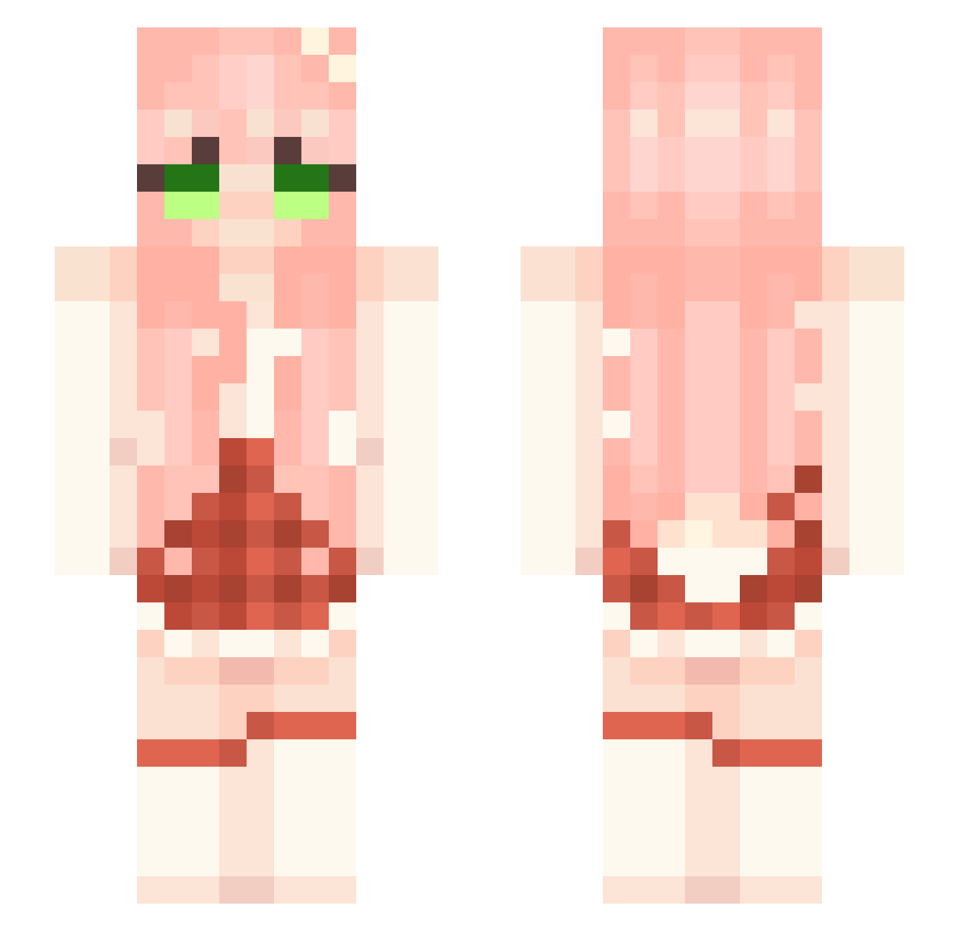 TricksterBunny Minecraft skin, front and back view