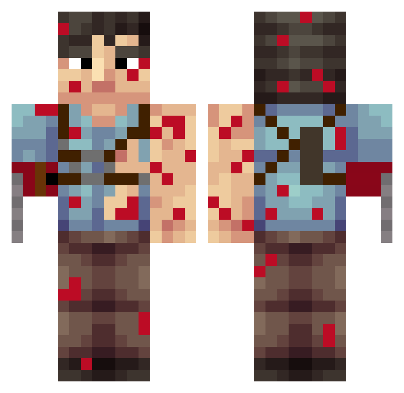 KeatoTheCheeto Minecraft skin, front and back view