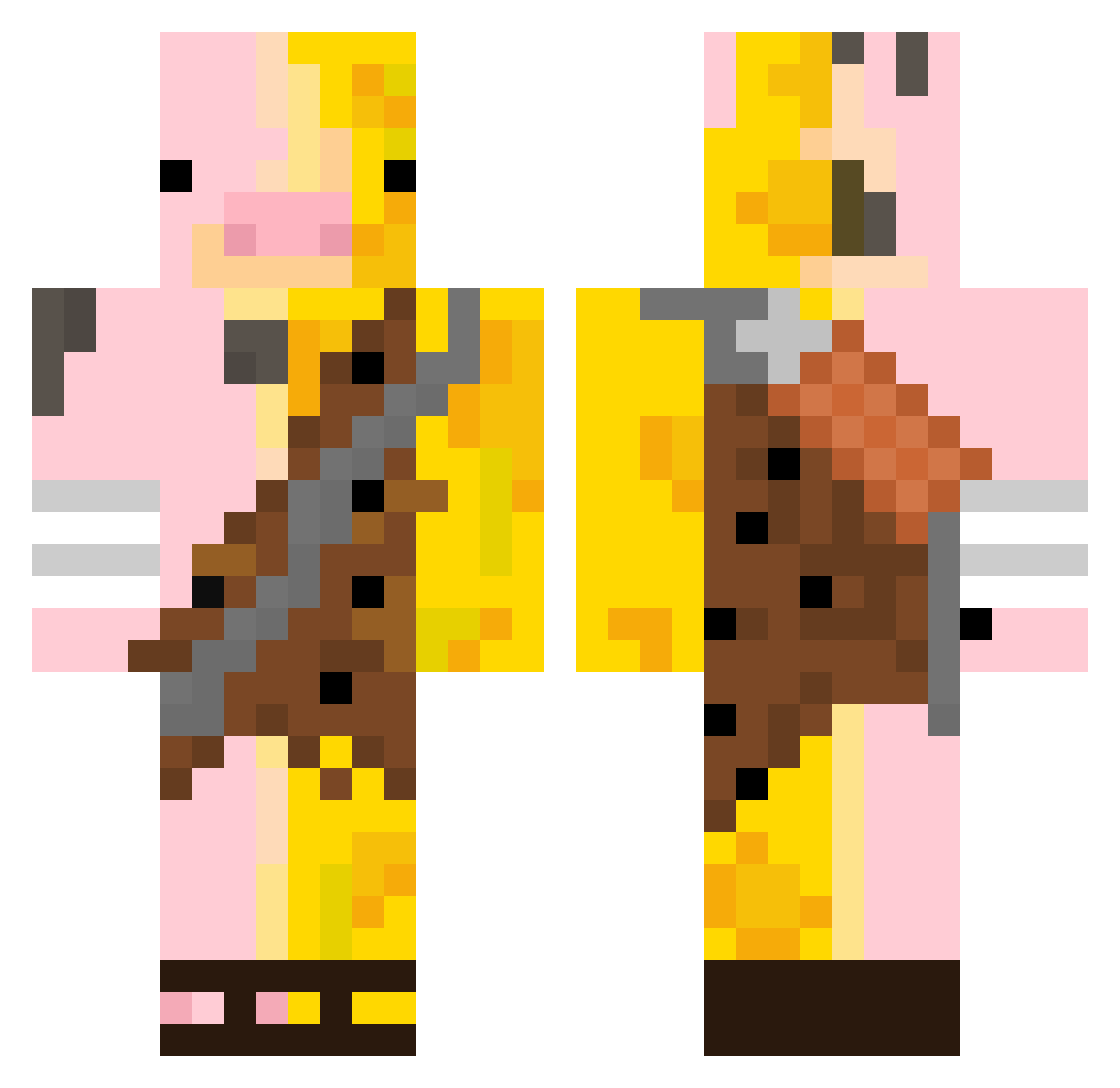 bxix Minecraft skin, front and back view