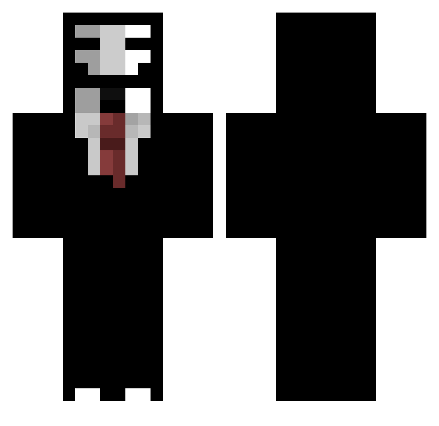 zyeb Minecraft skin, front and back view