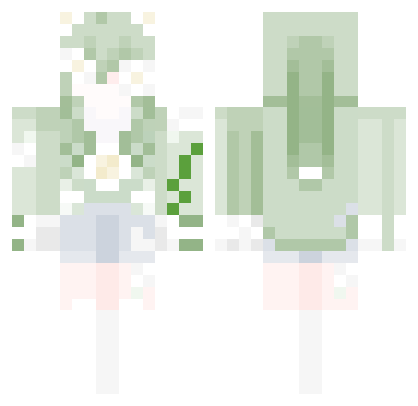Rougerai Minecraft skin, front and back view