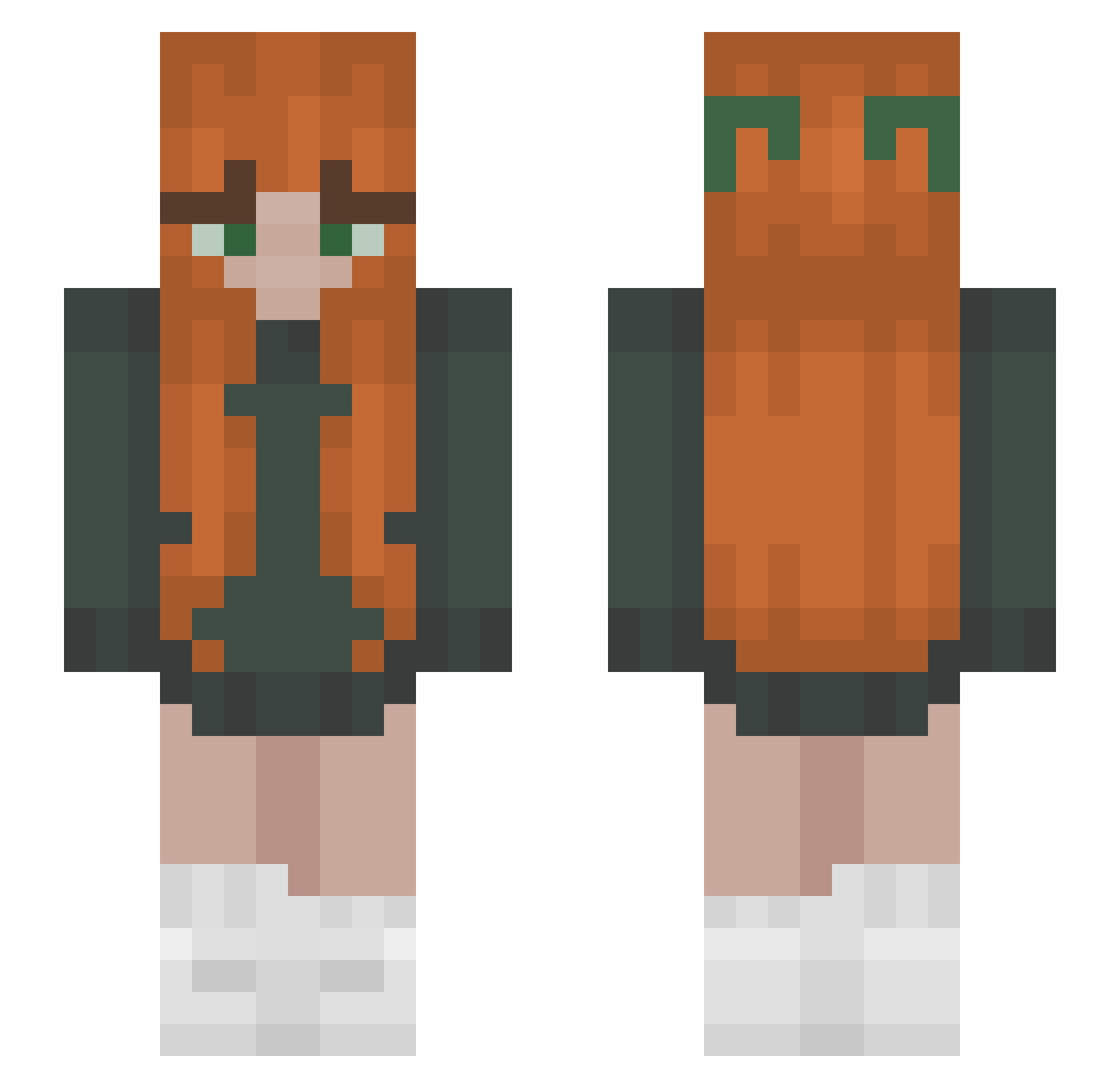 JesusISmaddy Minecraft skin, front and back view
