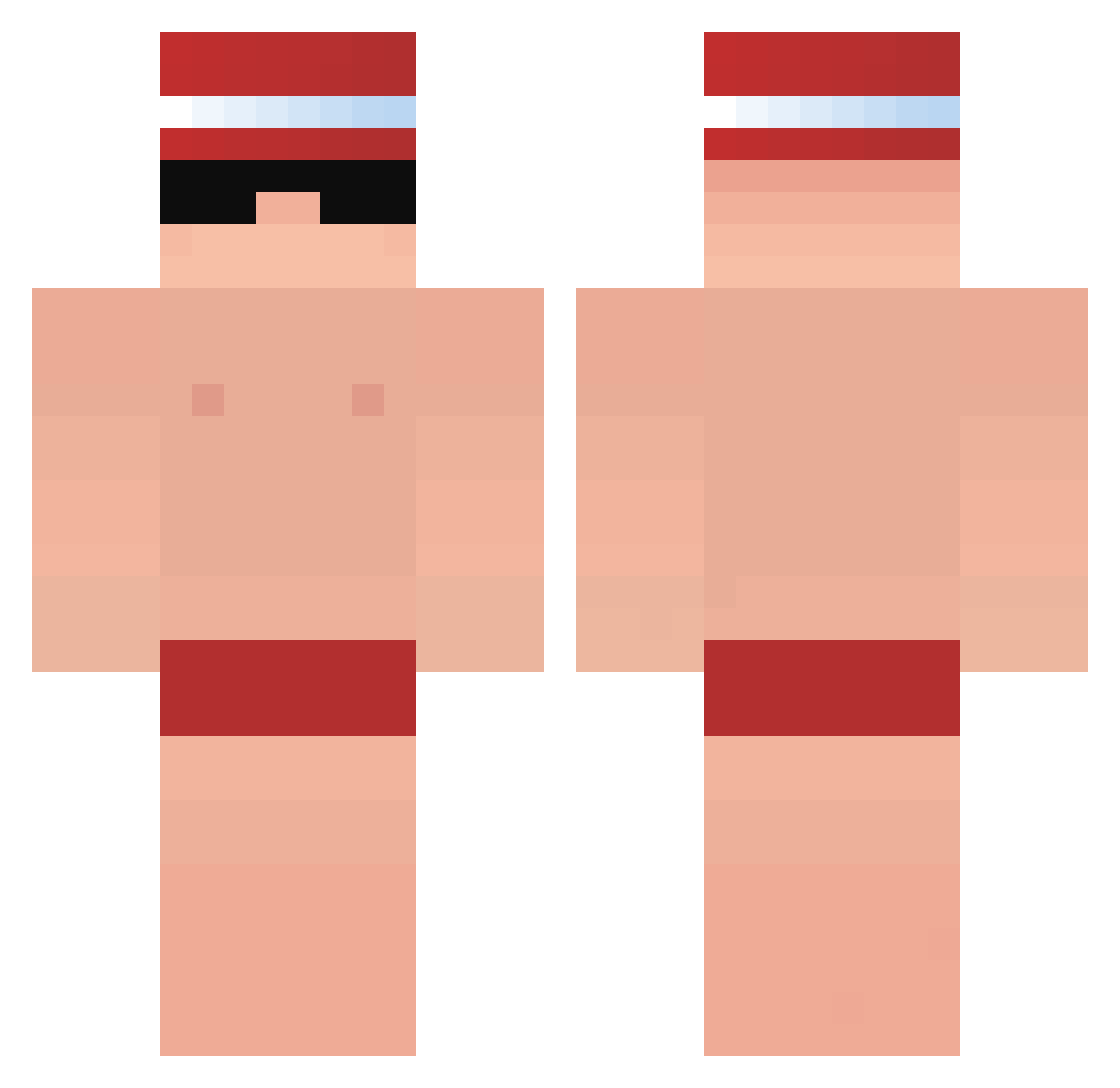 ASCIIII Minecraft skin, front and back view