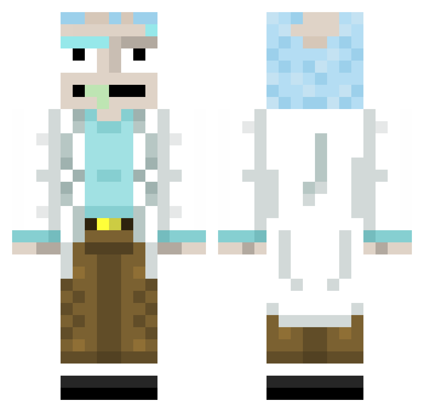 TauchHuhn420 Minecraft skin, front and back view