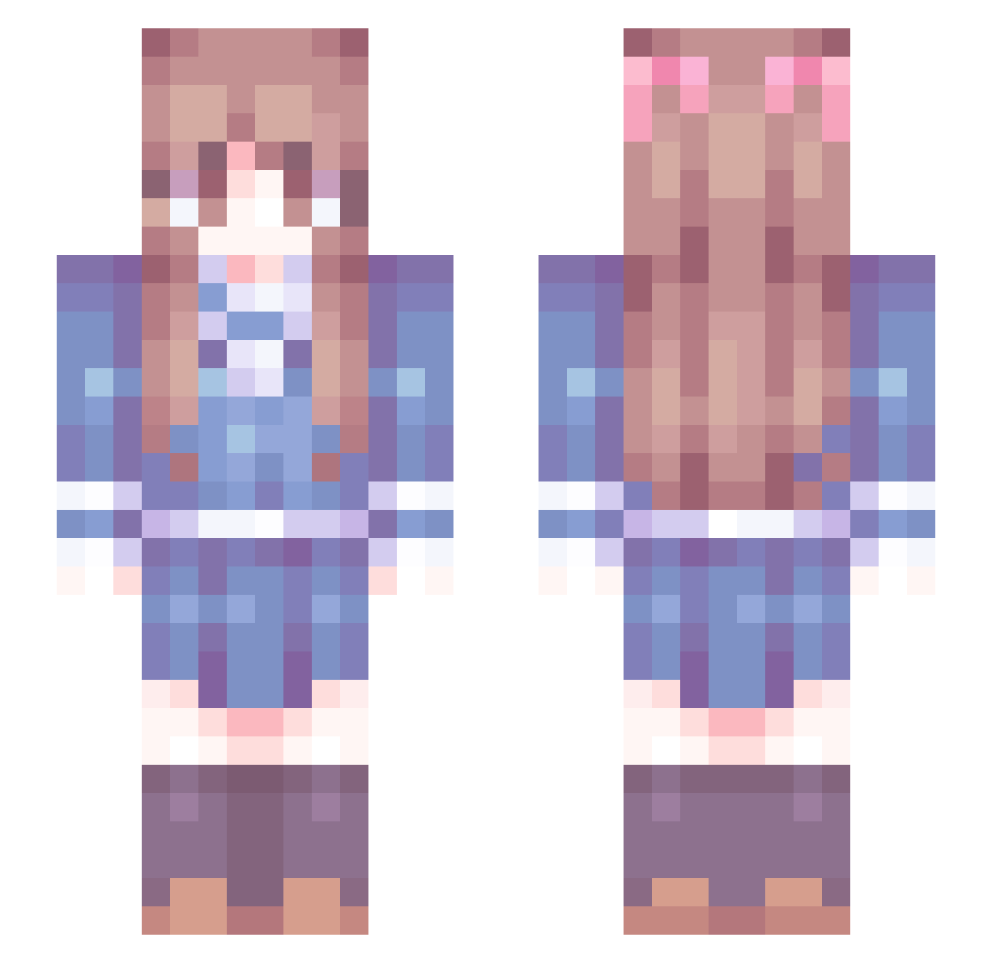 julseu Minecraft skin, front and back view