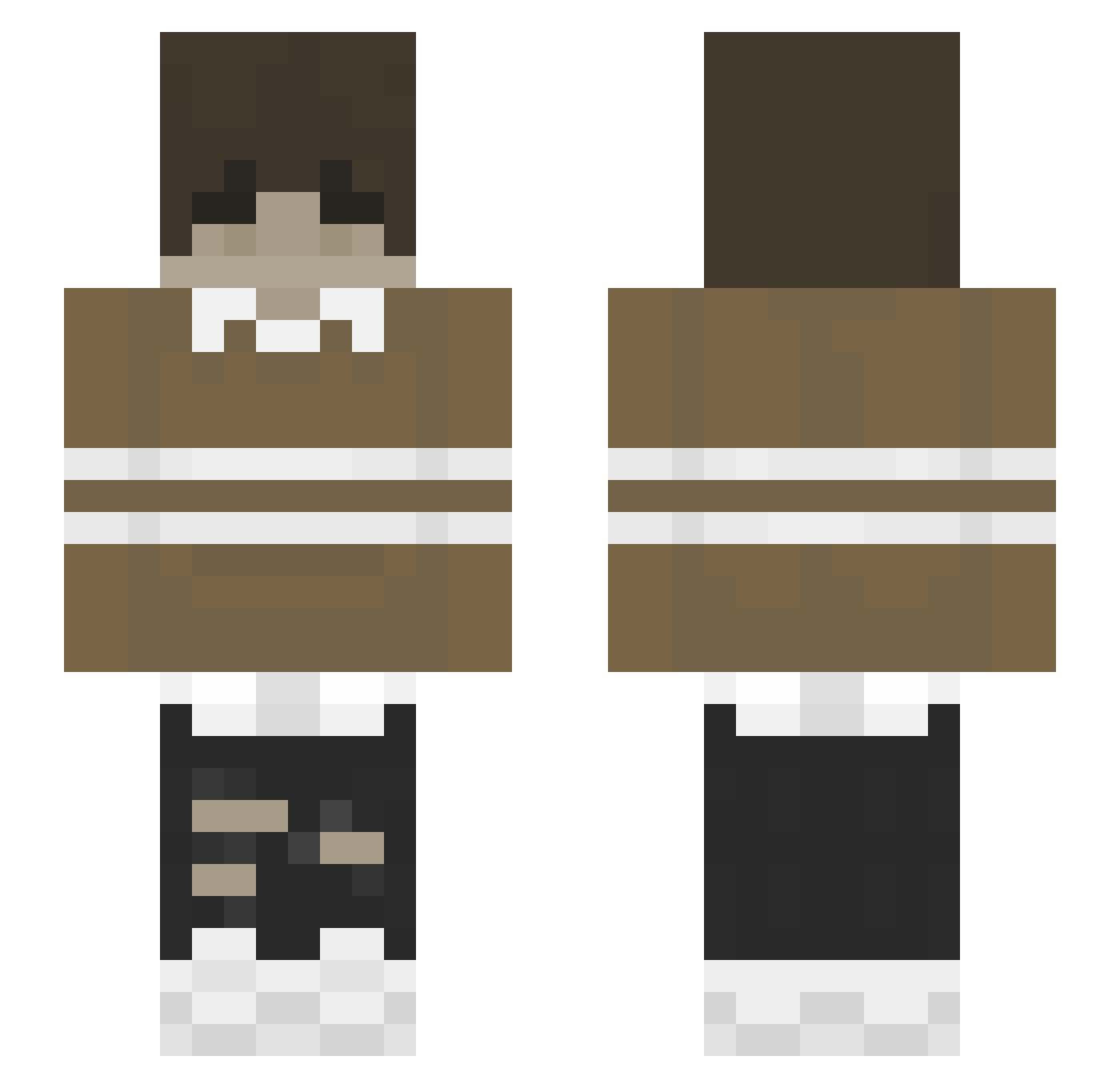 JohnIsFemboy Minecraft skin, front and back view
