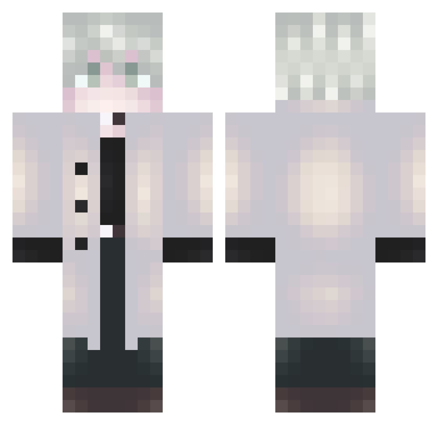 UltraLomy Minecraft skin, front and back view