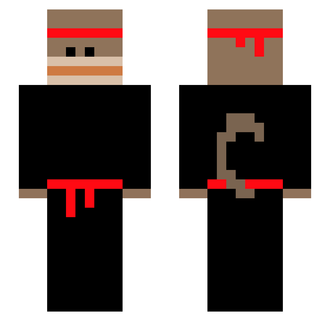 Simianking Minecraft skin, front and back view