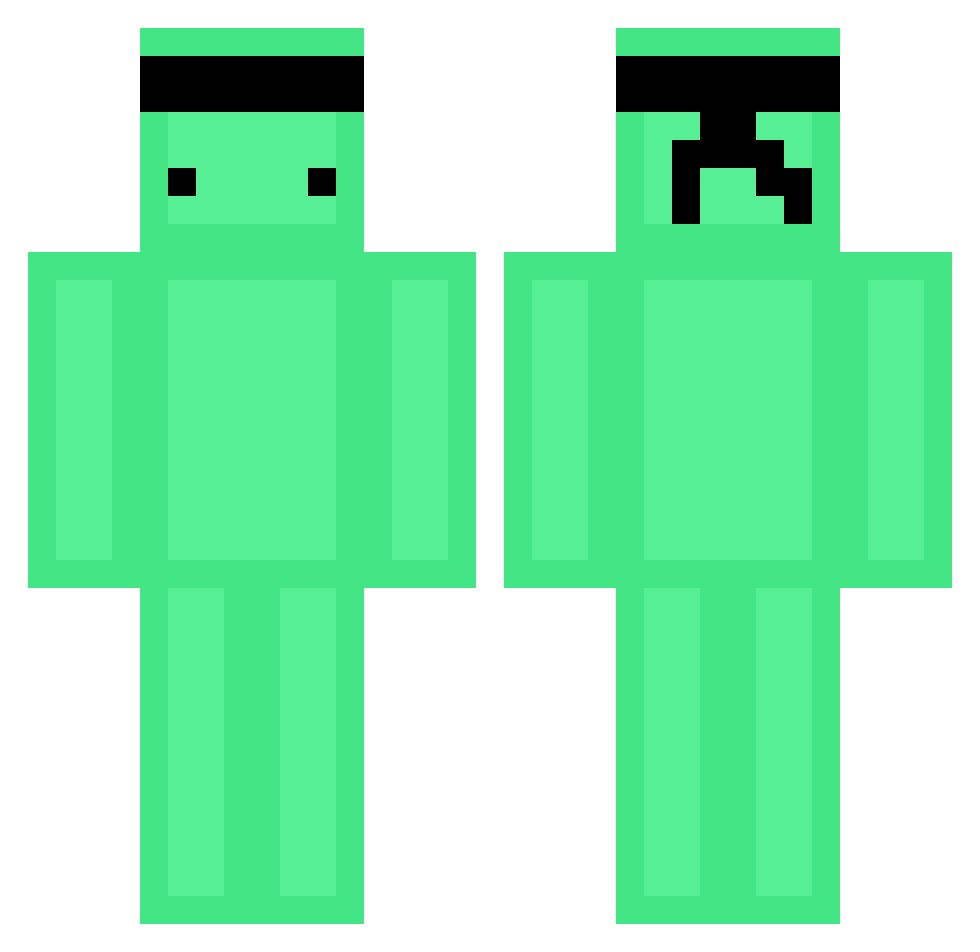 tubbibre Minecraft skin, front and back view