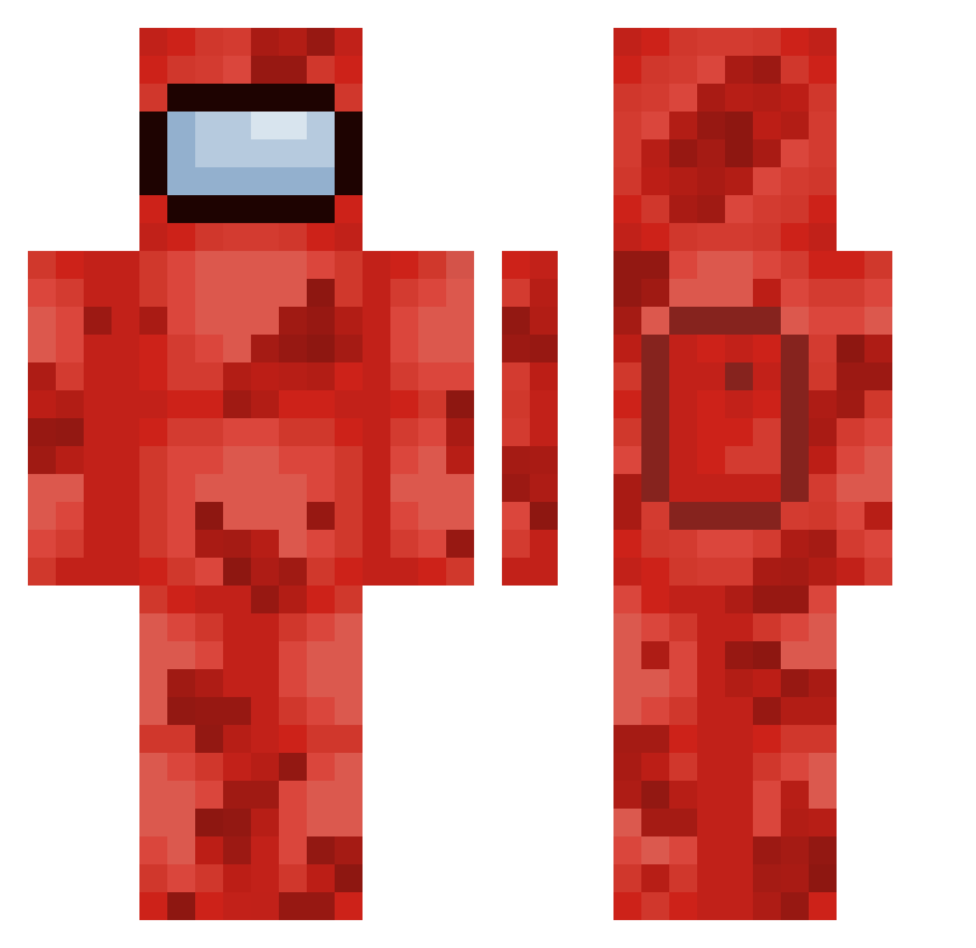 Wells_Fargo_ Minecraft skin, front and back view