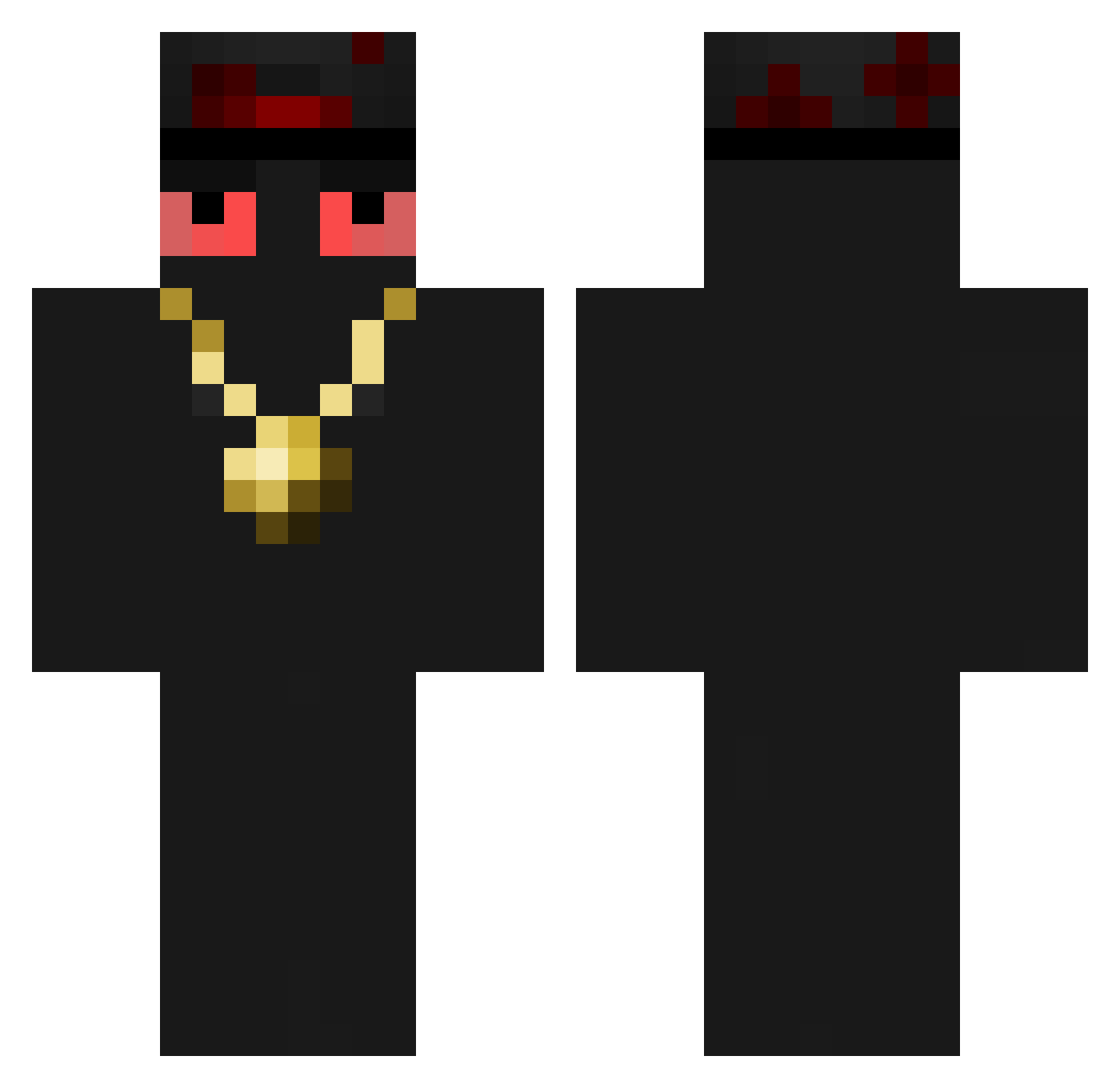 Bruxo420 Minecraft skin, front and back view