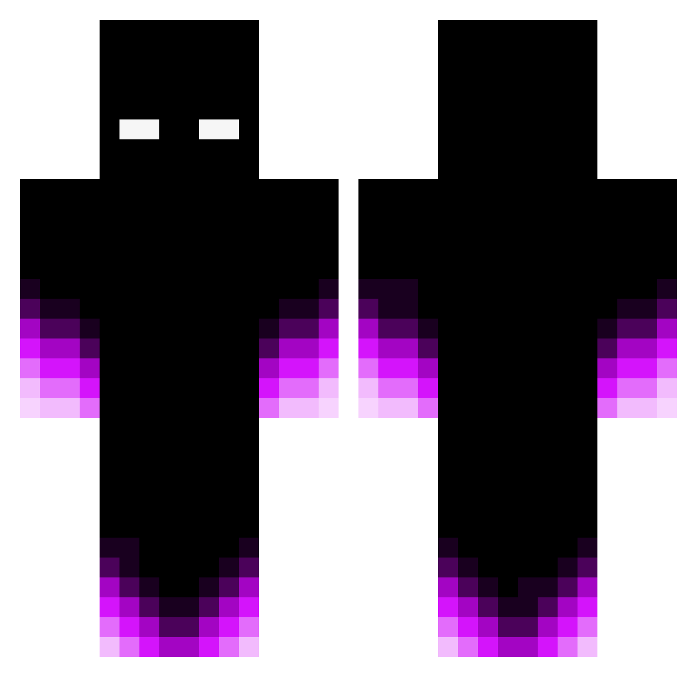 meauuu Minecraft skin, front and back view